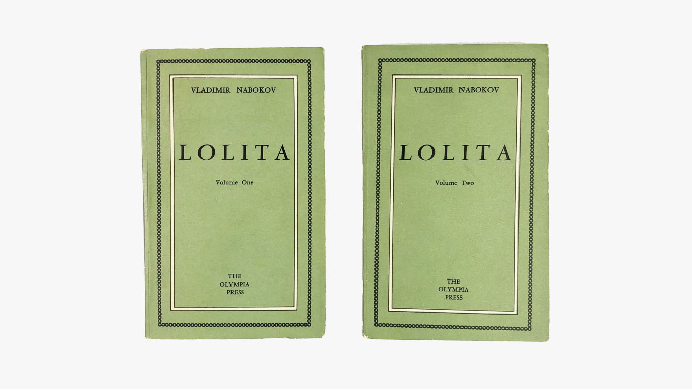 An image featuring two covers of Lolita, Olympia Press Edition