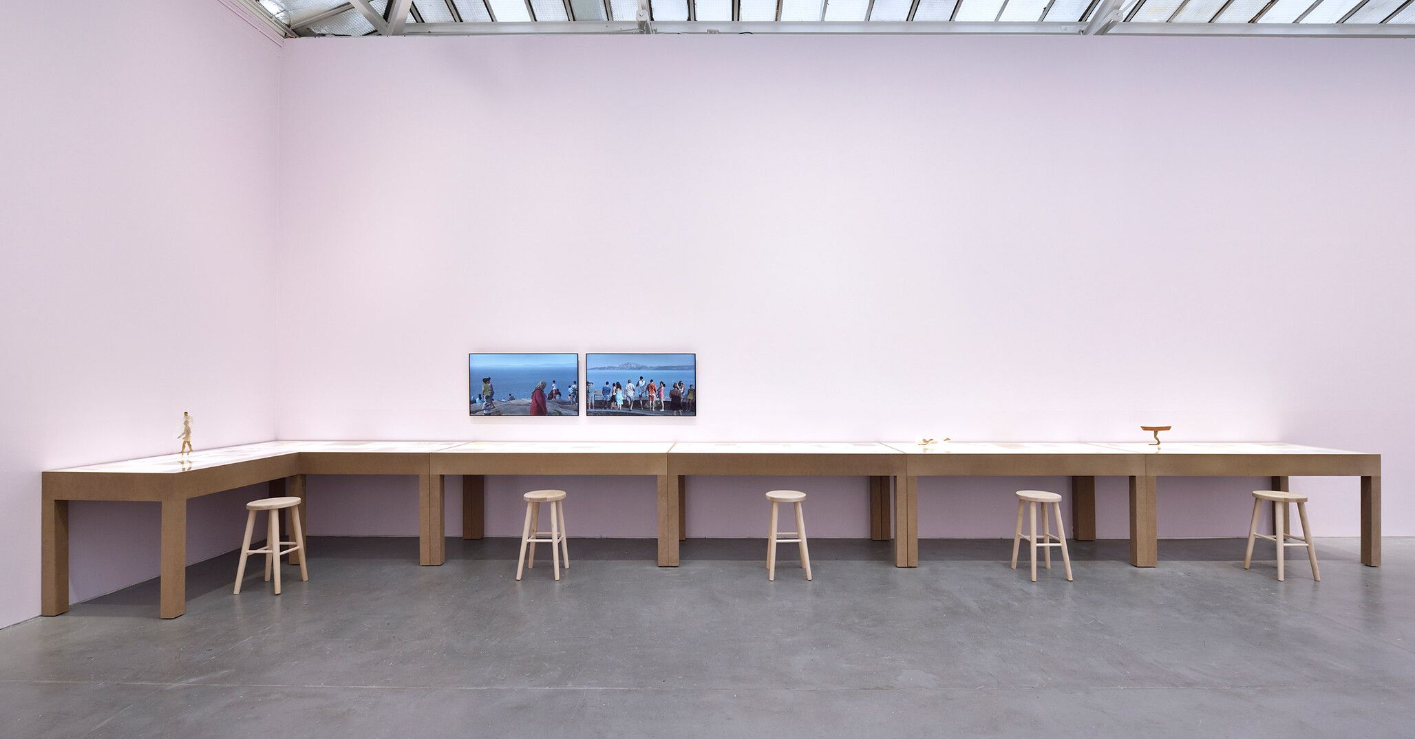 An installation view from an exhibition titled, Francis Alÿs: Don’t Cross the Bridge Before You Get to the River, at David Zwirner, Paris, in 2021.