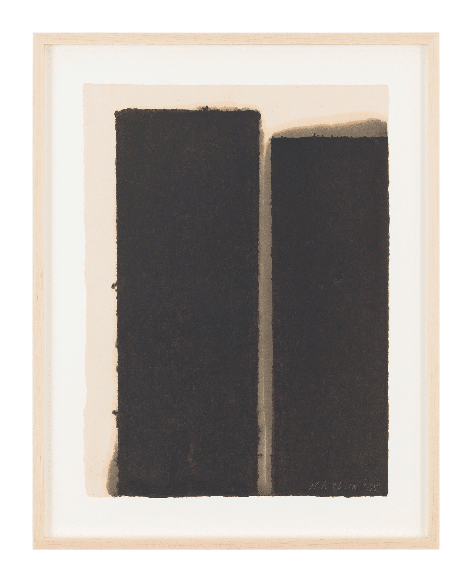 A drawing by Yun Hyong-keun, titled Burnt Umber & Ultramarine, dated 1995.