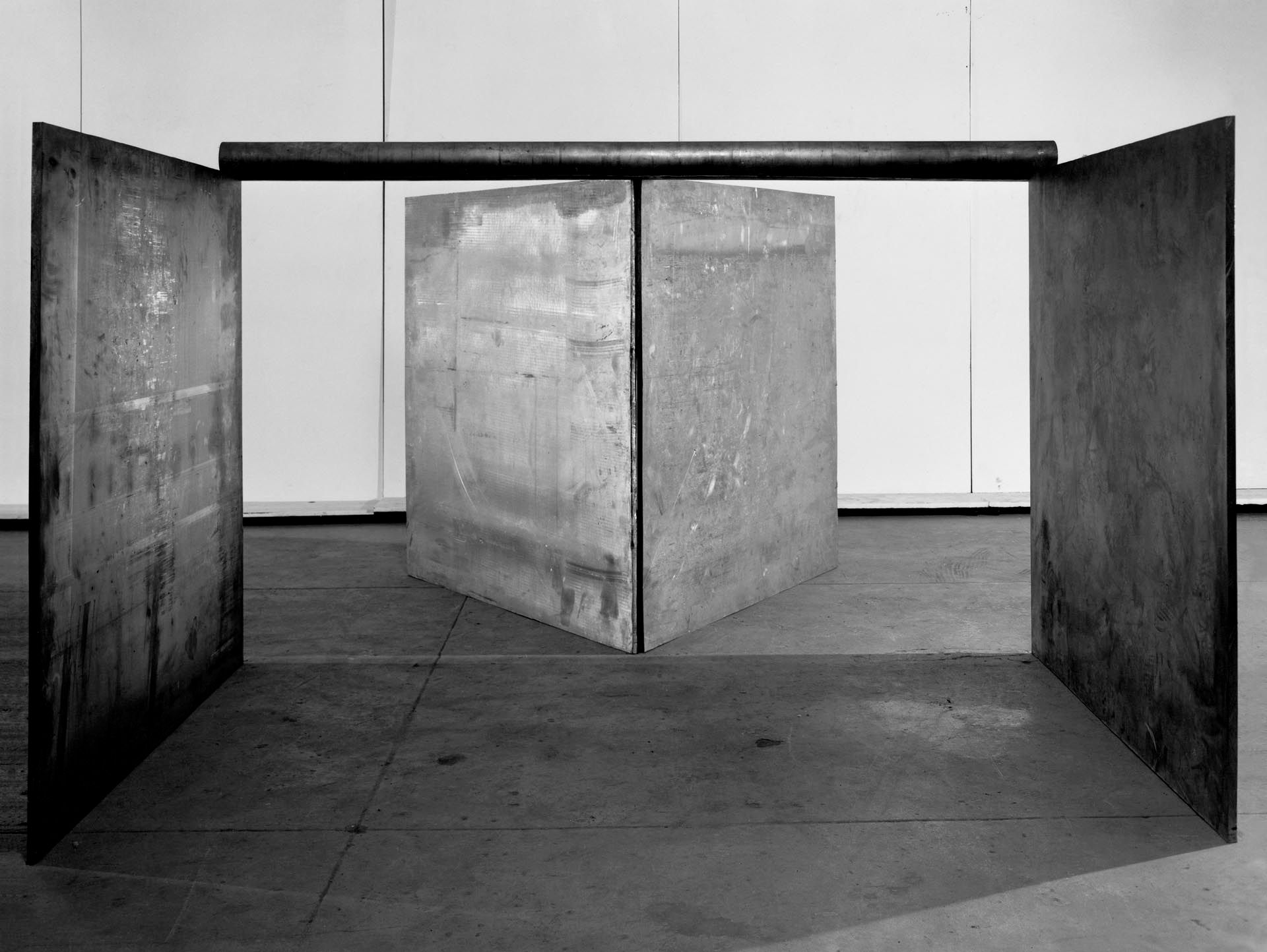 A lead sculpture by Richard Serra, titled V+5: To Michael Heizer, dated 1969.