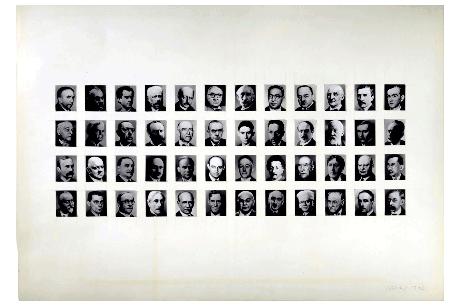 A series of photographs by Gerhard Richter, titled 48 Portraits, dated 1972.