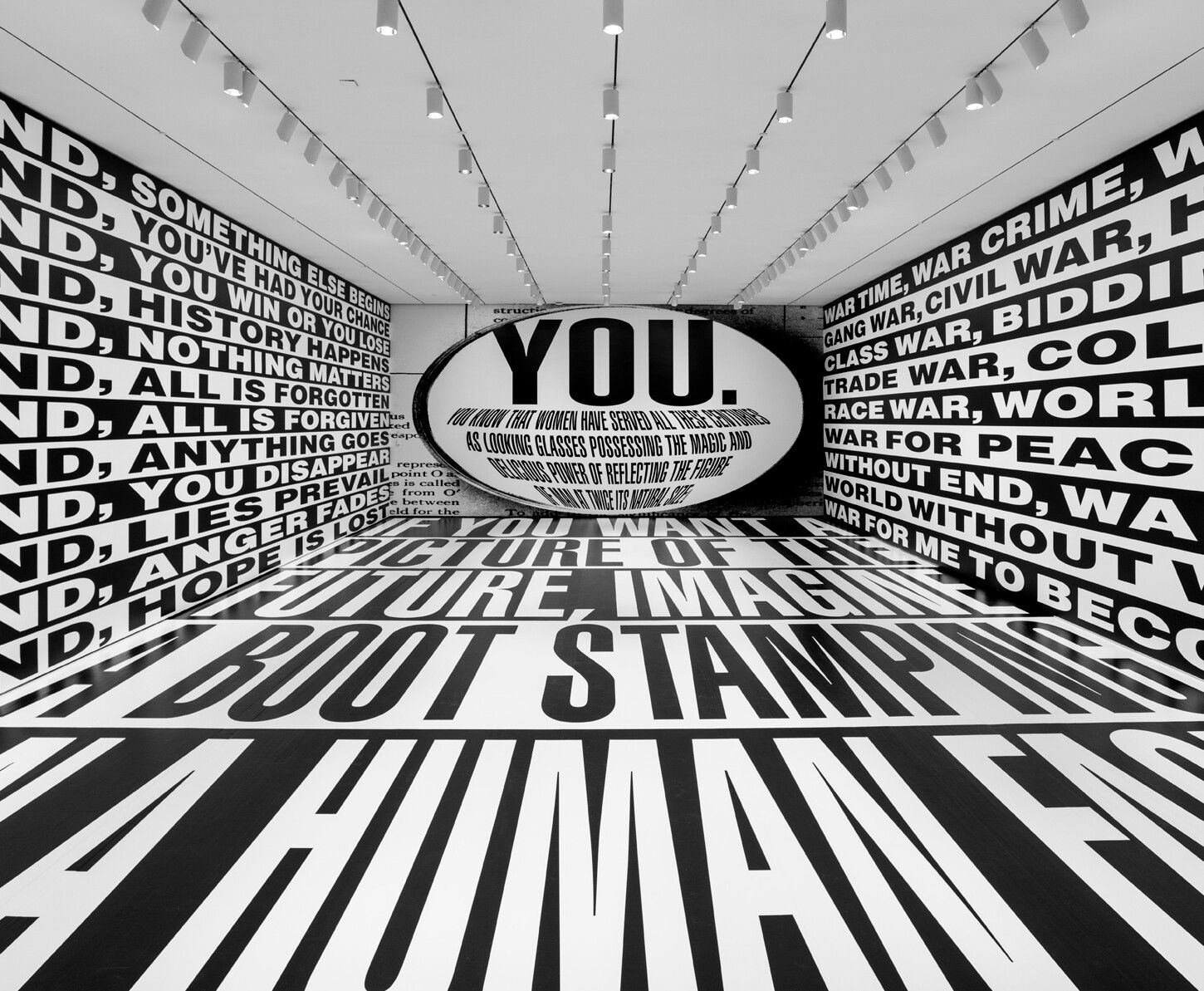 Installation view, Barbara Kruger: Thinking of You. I Mean Me. I Mean You., Los Angeles County Museum of Art, dated March 20, 2022–July 17, 2022,