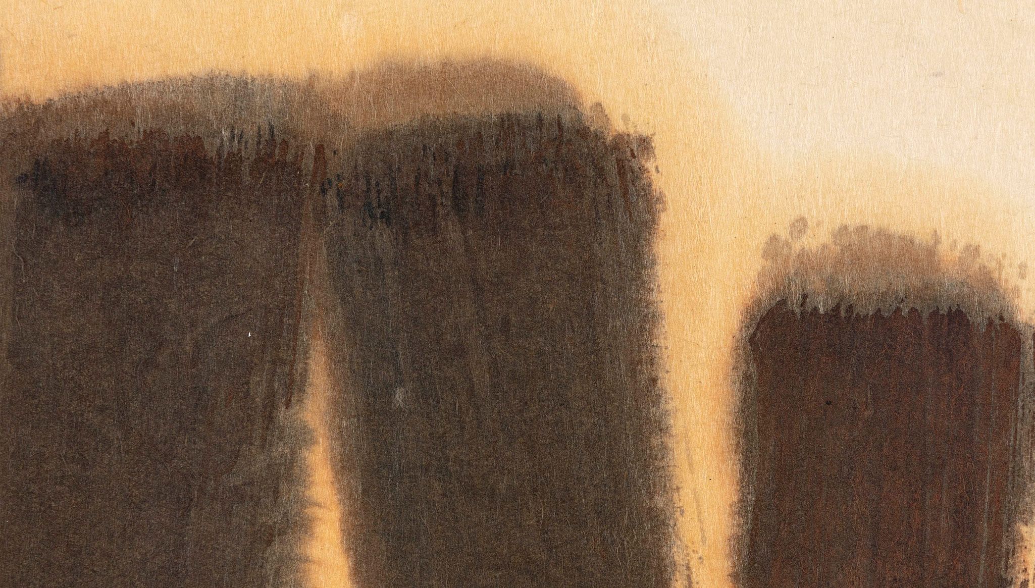 A detail of a painting by Yun Hyong-keun, titled Burnt Umber & Ultramarine, dated 1981