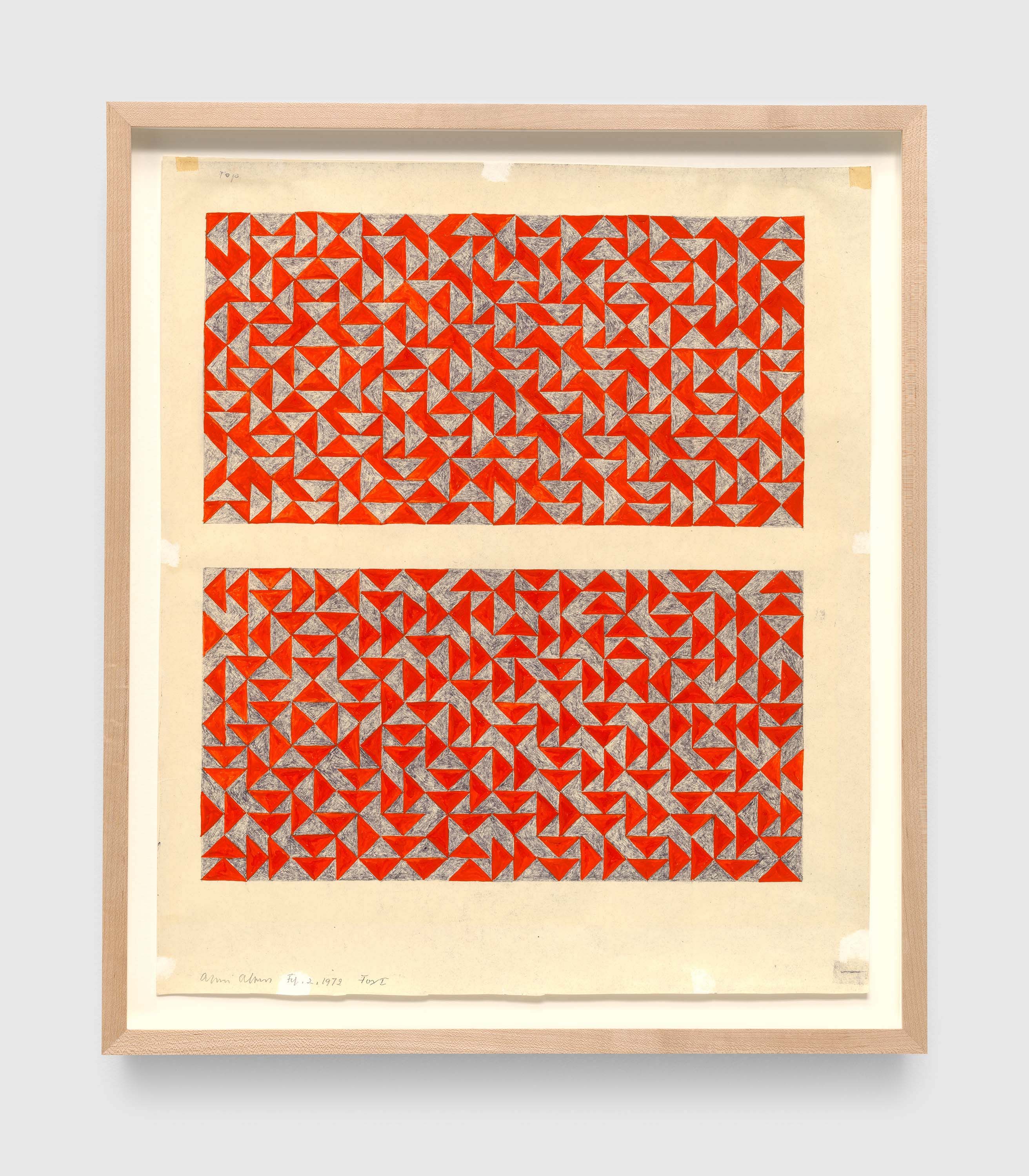 A drawing by Anni Albers, titled Study for Fox I, dated 1972.