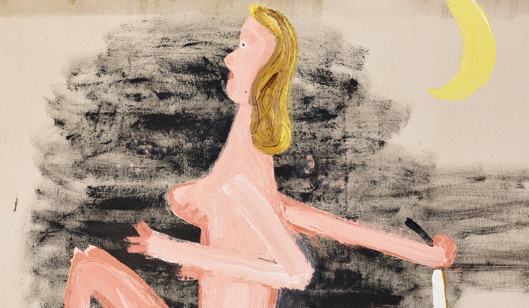 Detail of Pink Girl, Like an Assyrian Dancer and Pink Clouds, 2021