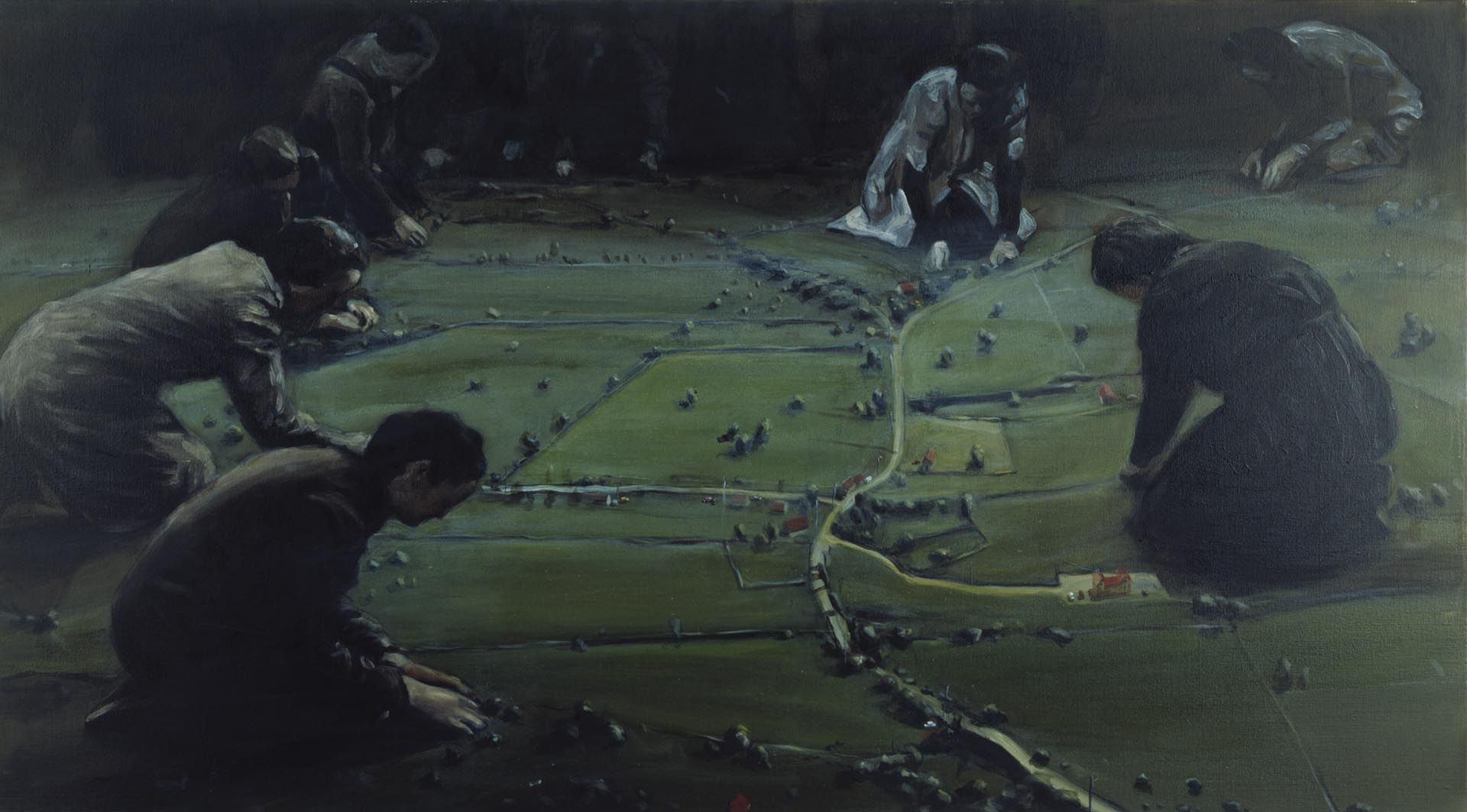 A painting by Michael Borremans, titled Trickland (I-Large), dated 2002.