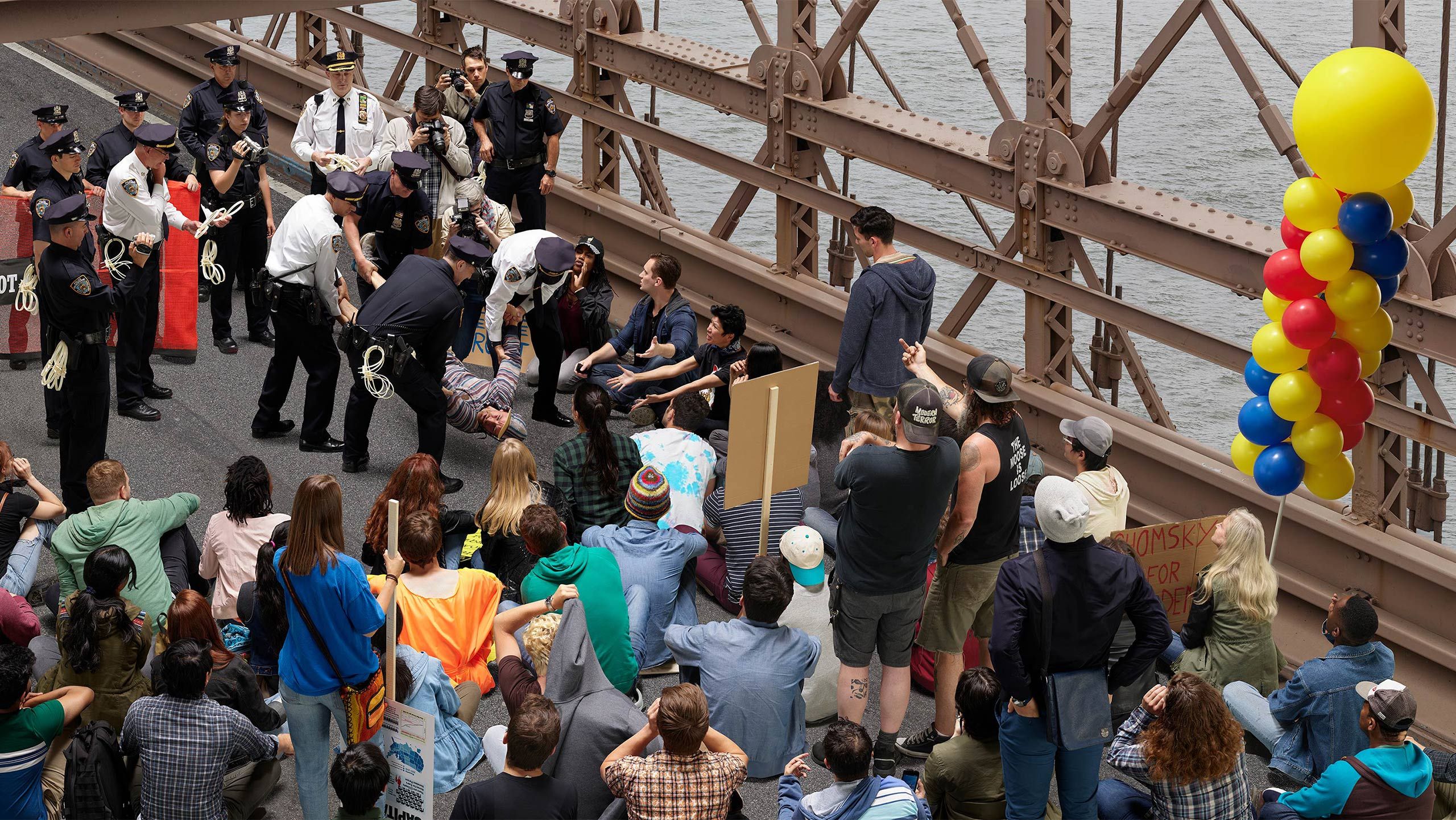 A detail of a photograph by Stan Douglas, titled New York City, 2011-10-01, dated 2021