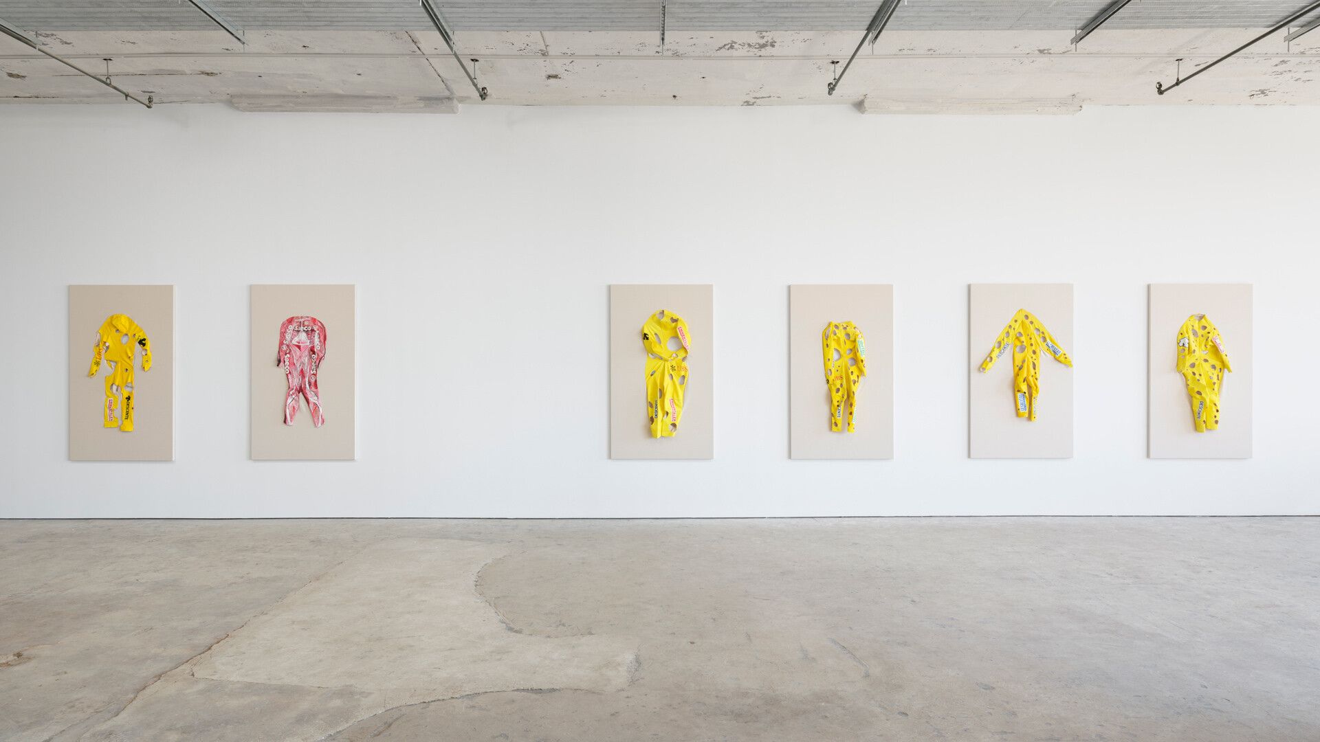 An installation view featuring works by Sven Sachsalber, dated 2019