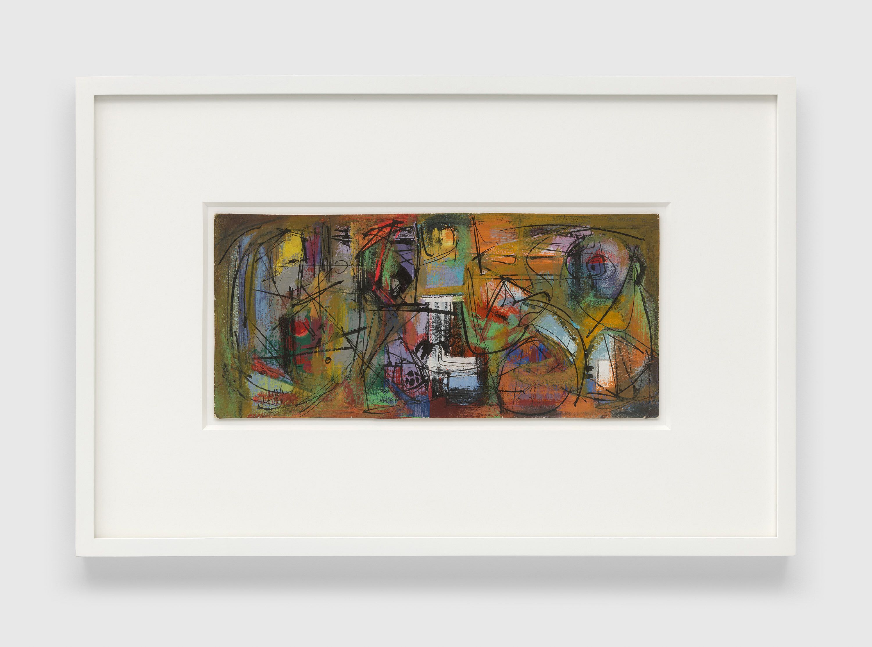 An untitled drawing by Ad Reinhardt, dated 1943.