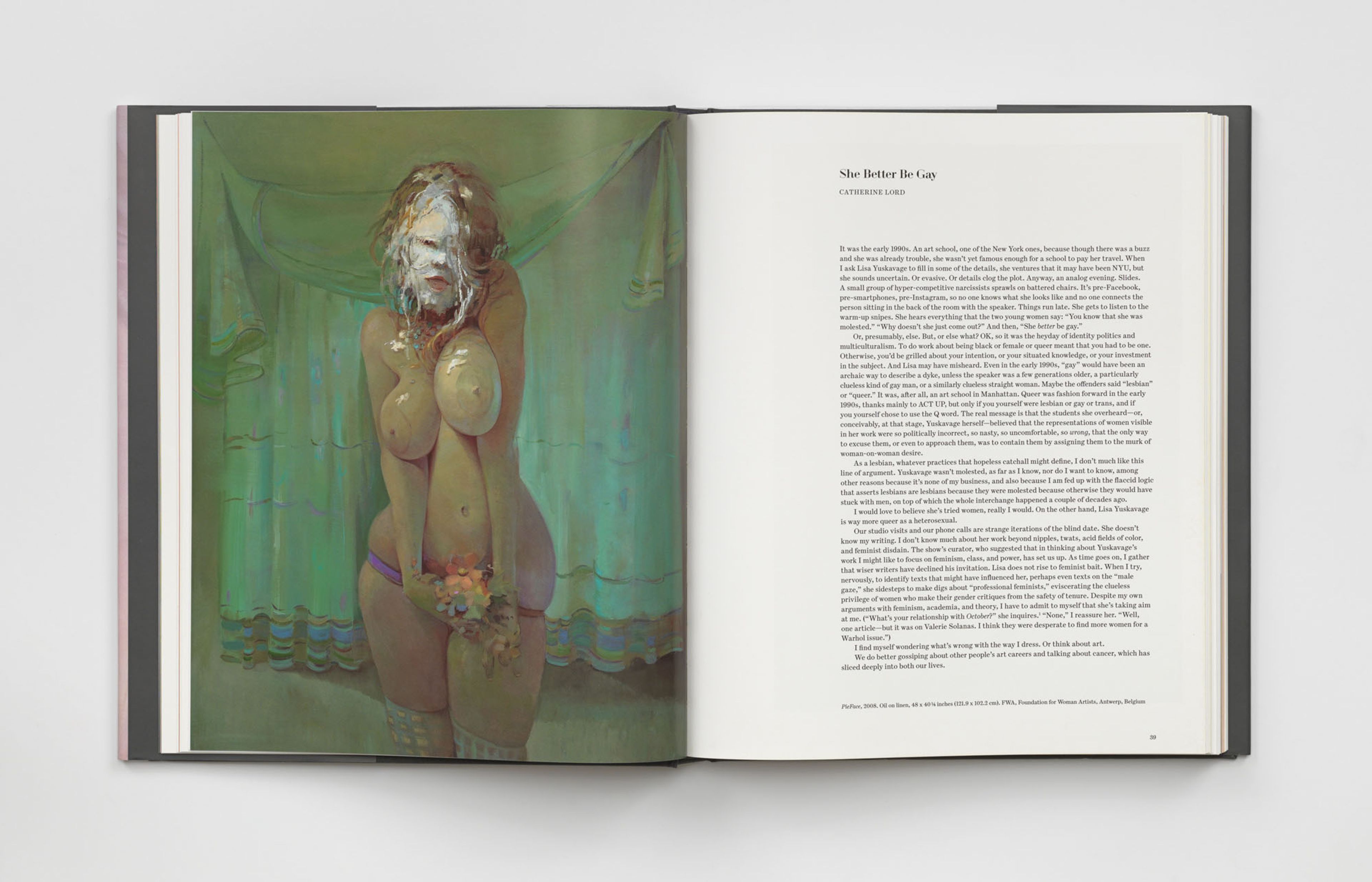 Interior spread of Lisa Yuskavage's book titled The Brood.