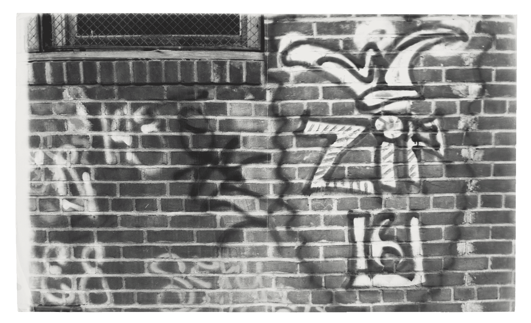 A photograph by Gordon Matta-Clark, titled Graffiti, dated 1973.