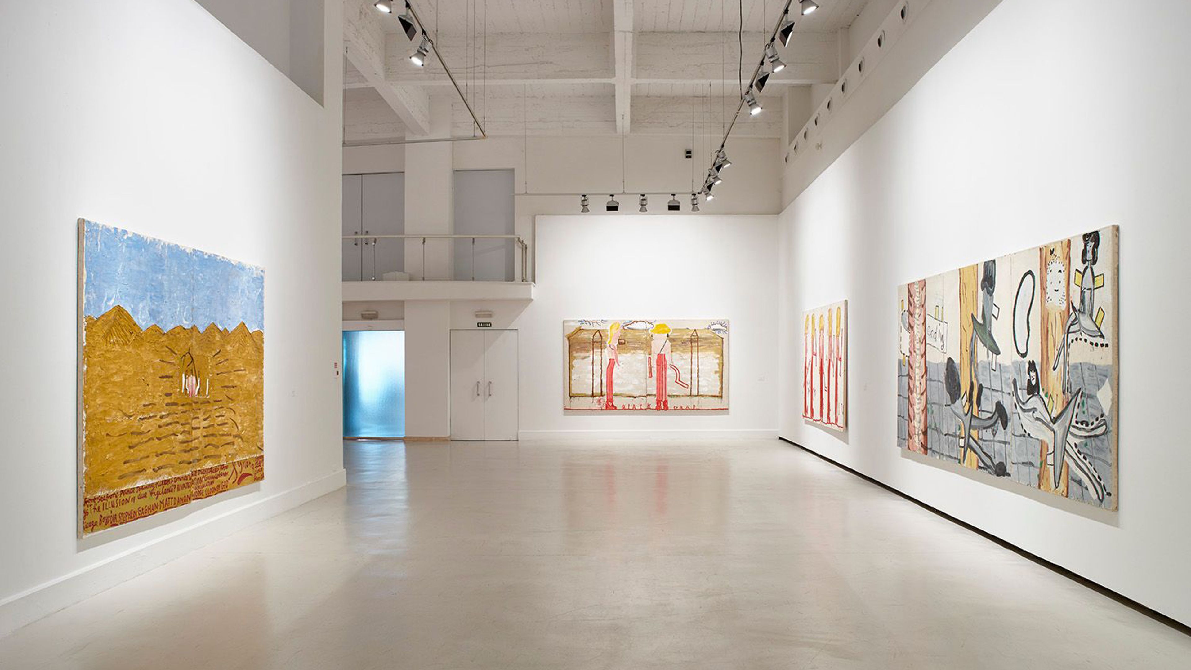 Installation view of the exhibition, Rose Wylie: Hullo Hullo..., at CAC Málaga in Málaga, dated 2018.
