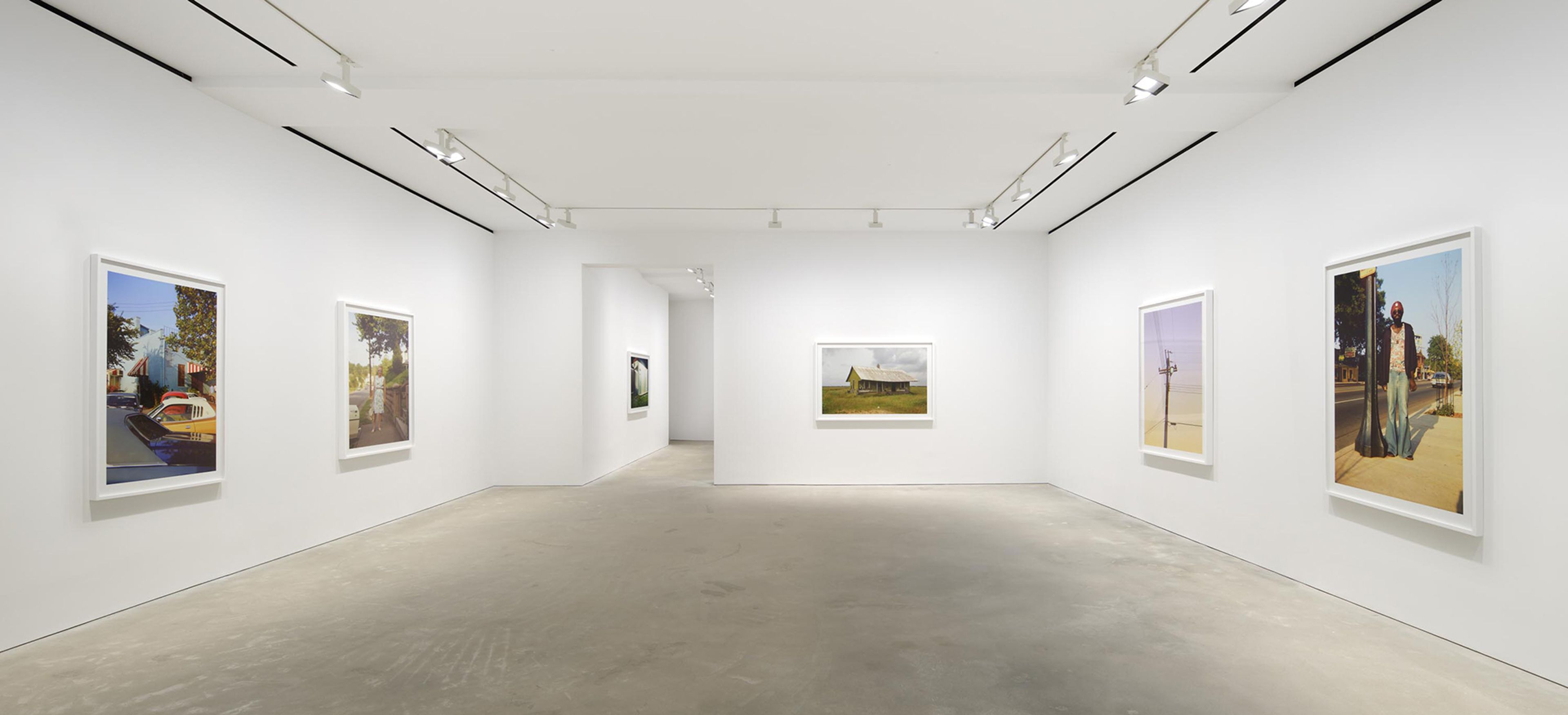 An installation view of the exhibition titled William Eggleston at David Zwirner in Hong kong in 2020.