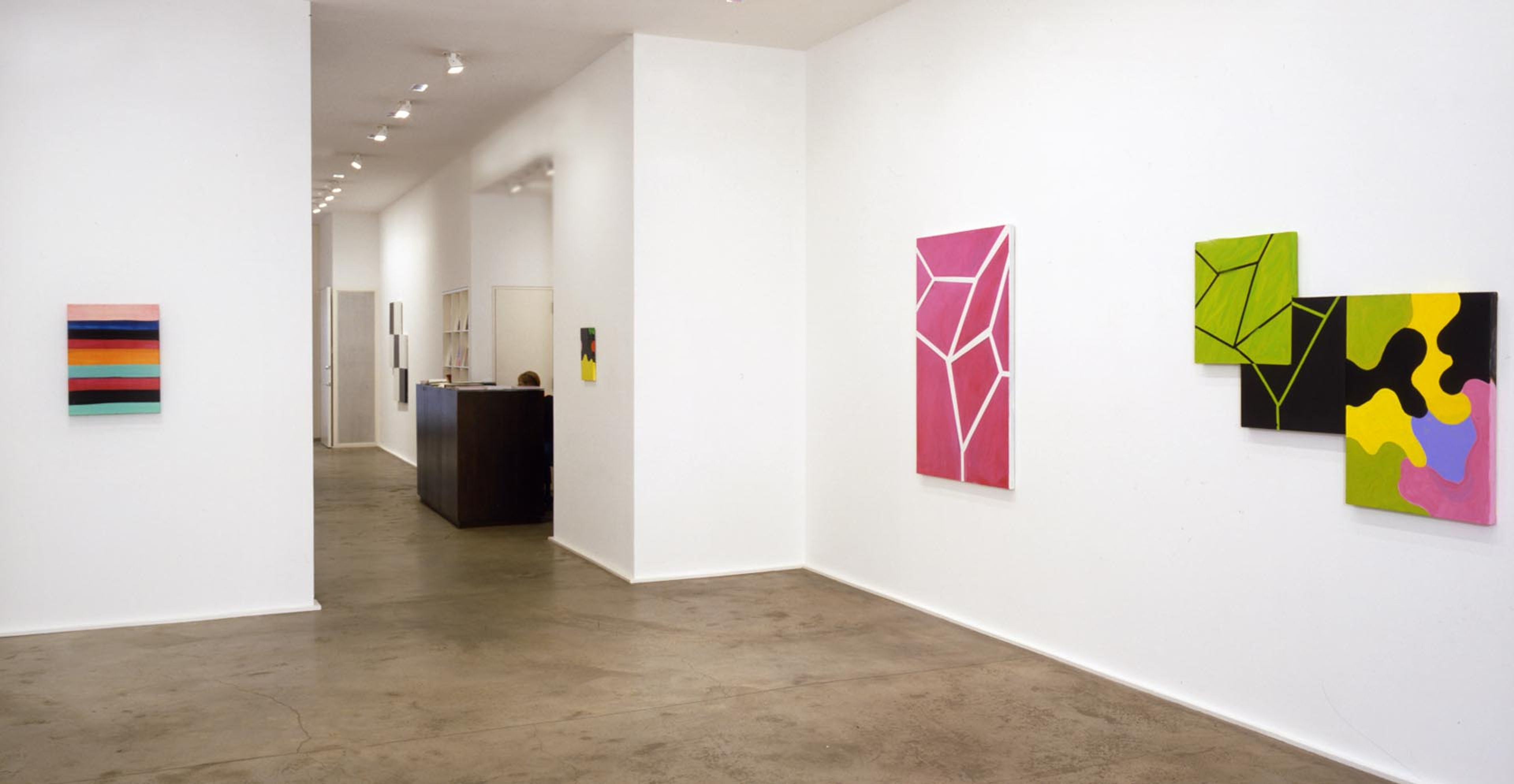 Installation view of the exhibition Mary Heilmann: Some Pretty Colors, at David Zwirner in New York, dated 2008. 