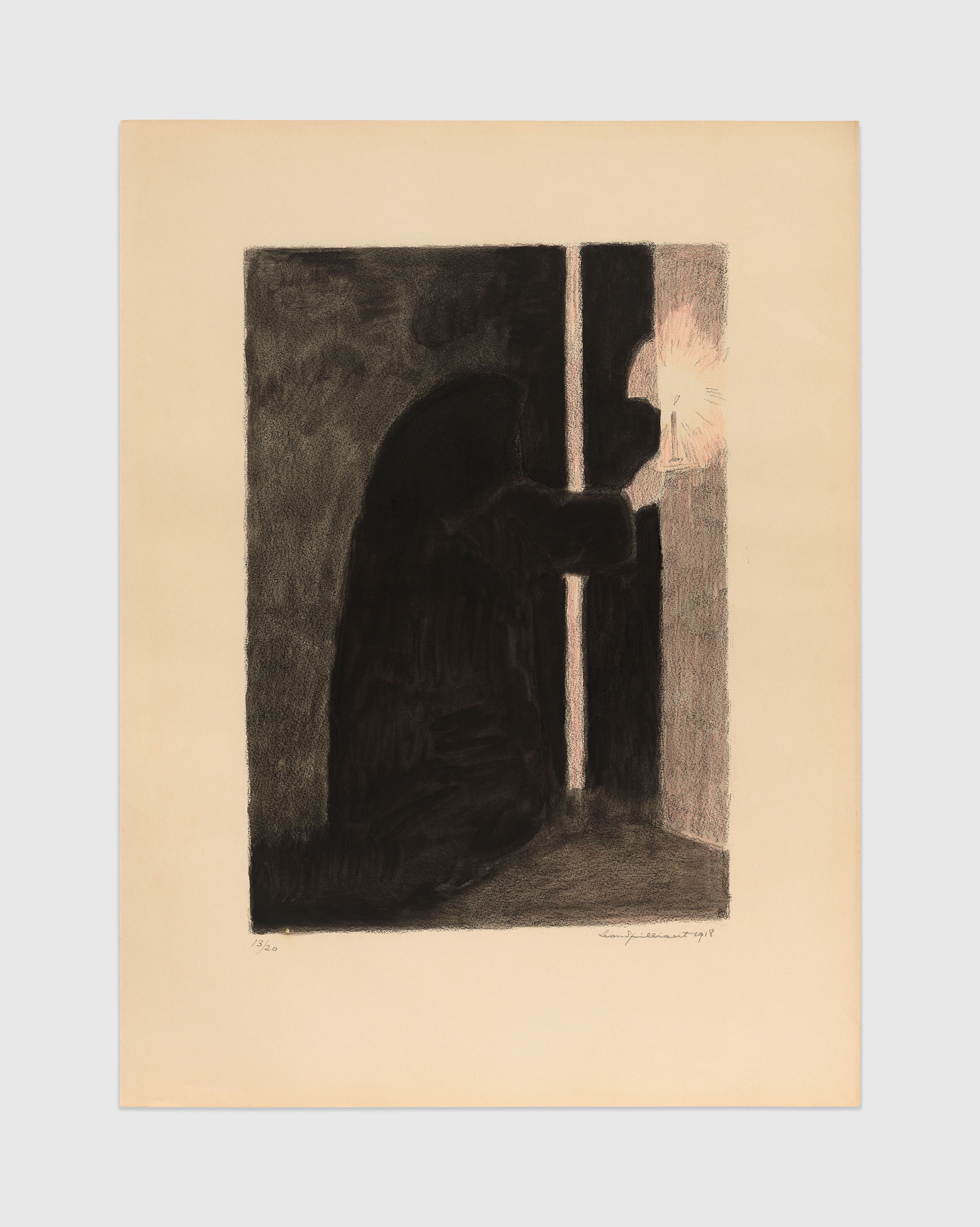 A detail from a 10-part print on paper by Léon Spilliaert, titled Les Serres chaudes (Hothouses), dated 1918.