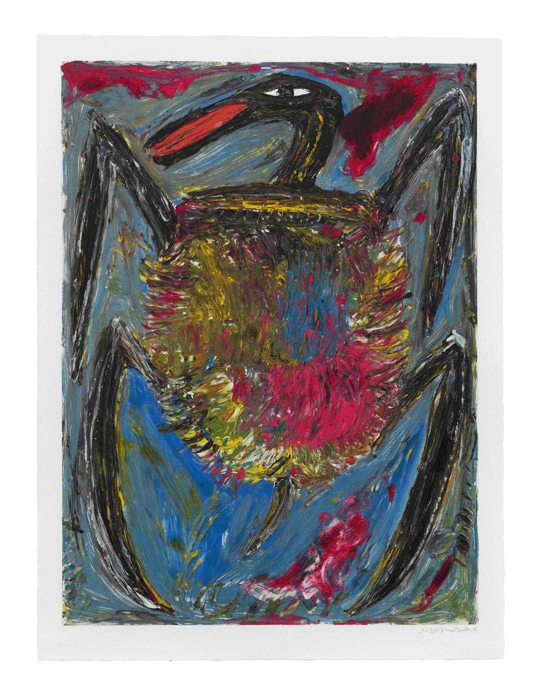 A print by Josh Smith, titled Turtle, dated 2019.