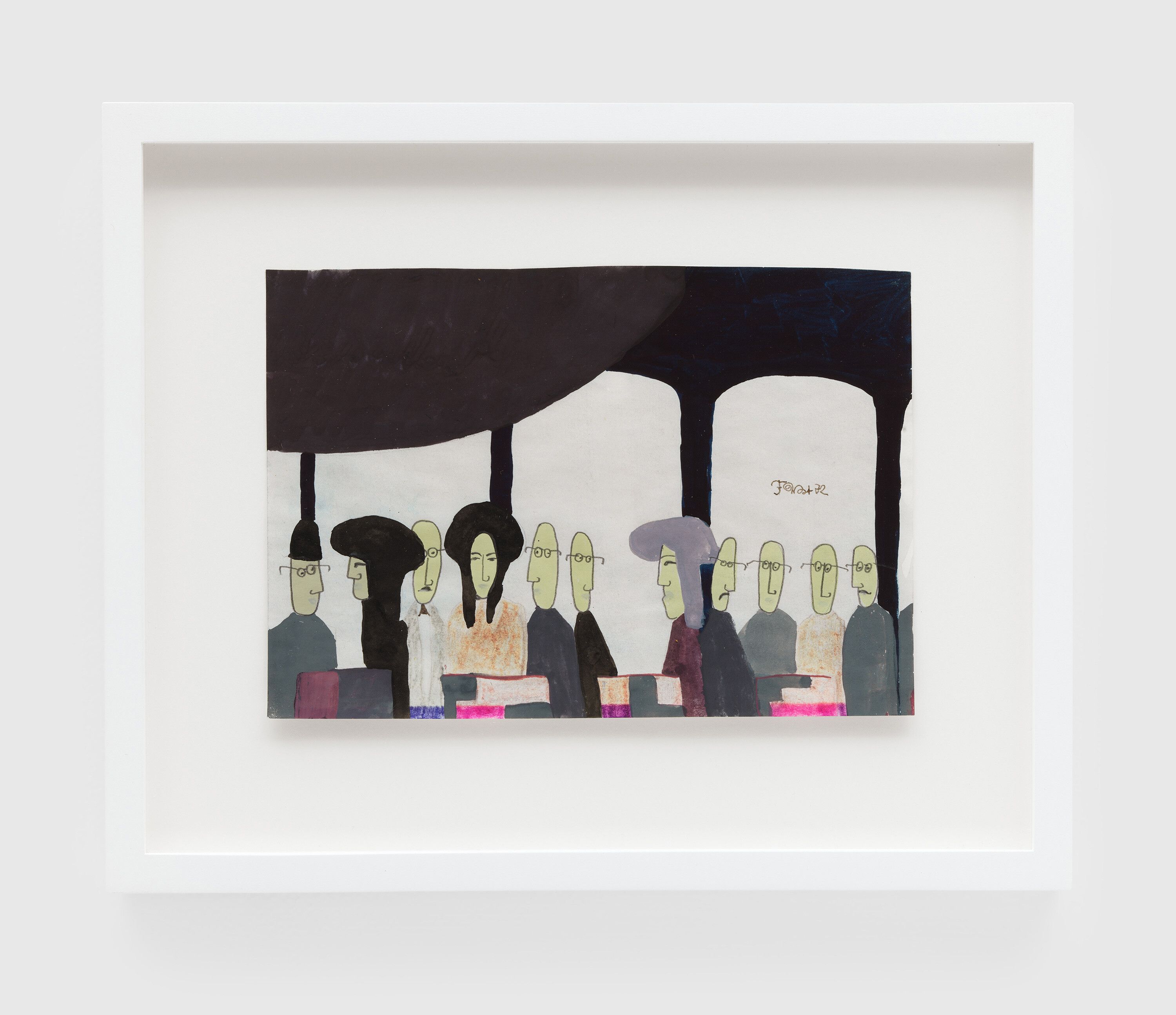 An untitled drawing by Franz West, dated 1972.