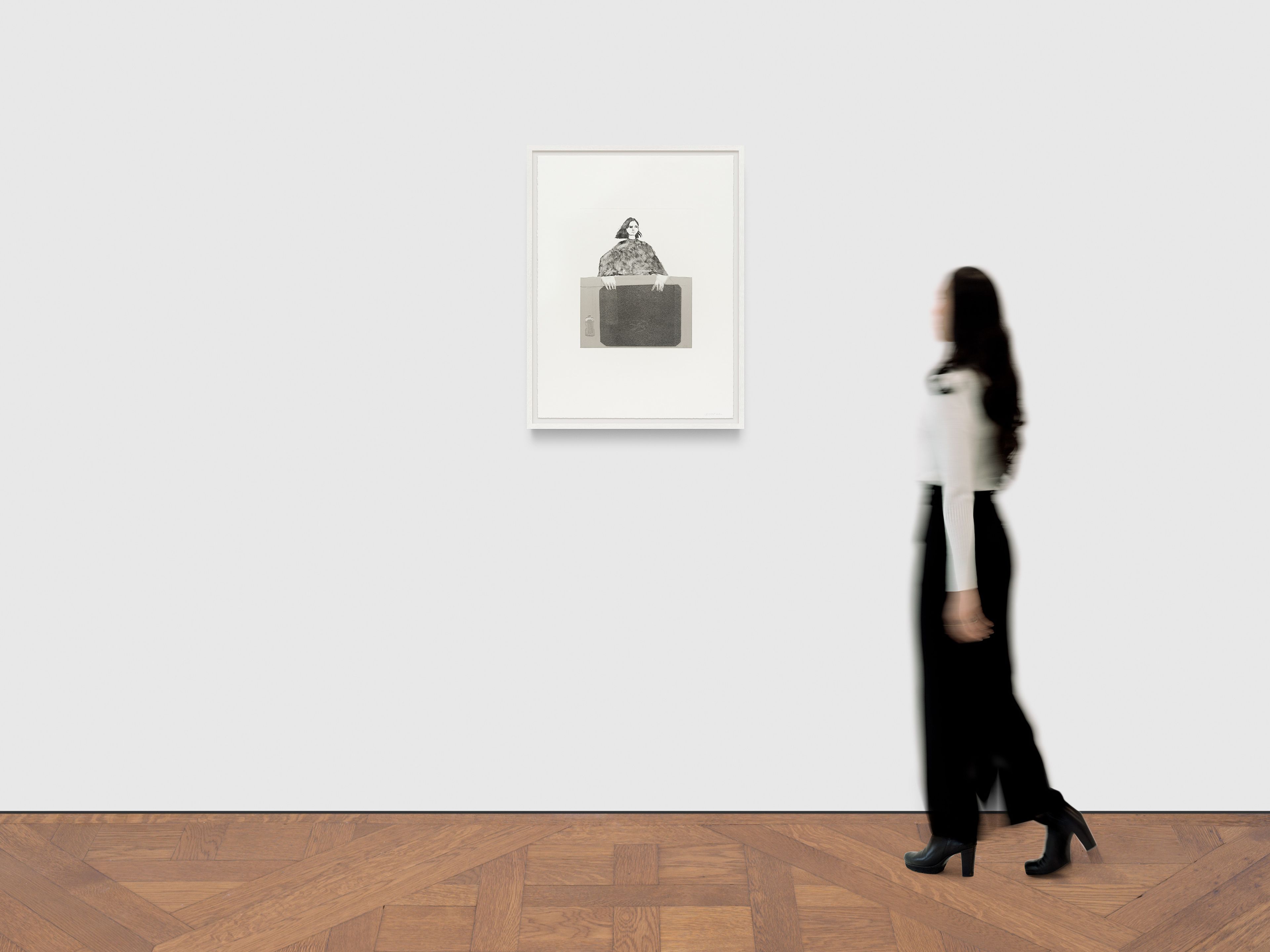 A print by Aubrey Levinthal, titled Glove Hands with Sink, dated 2025.