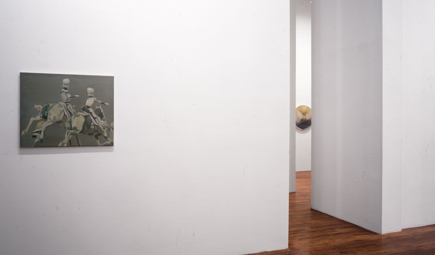 An installation view of the exhibition Luc Tuymans: Superstition, at David Zwirner New York, dated 1995.
