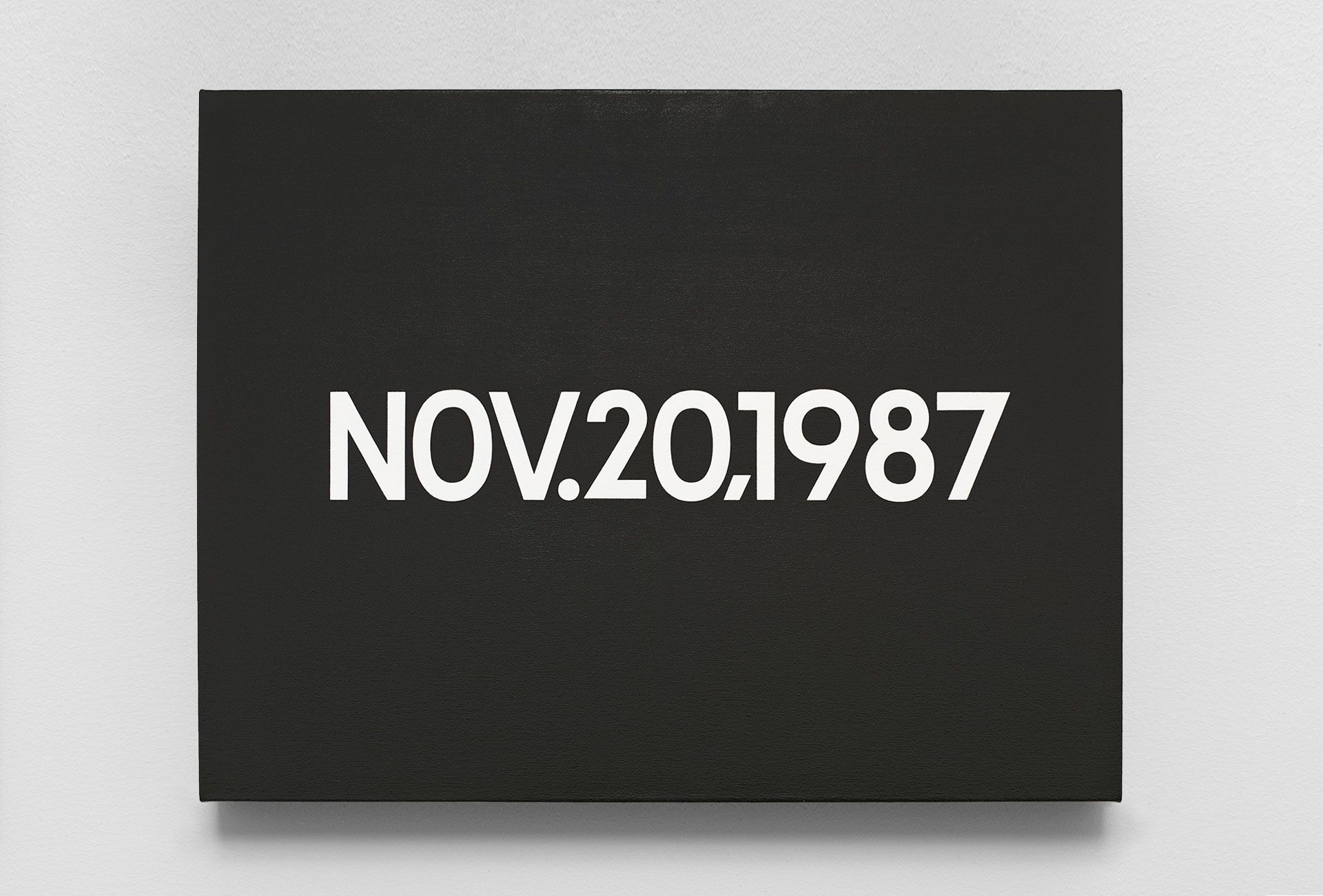 A painting by On Kawara, titled NOV. 20, 1987, dated, 1987.