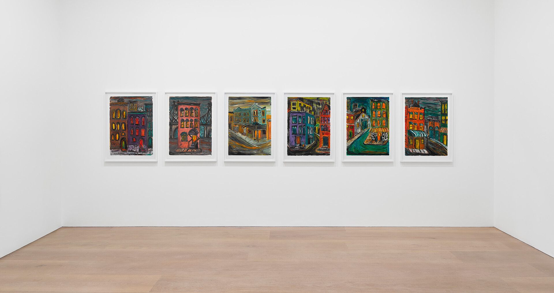 An installation view of the exhibition Josh Smith: Spectre at David Zwirner London, in 2020.