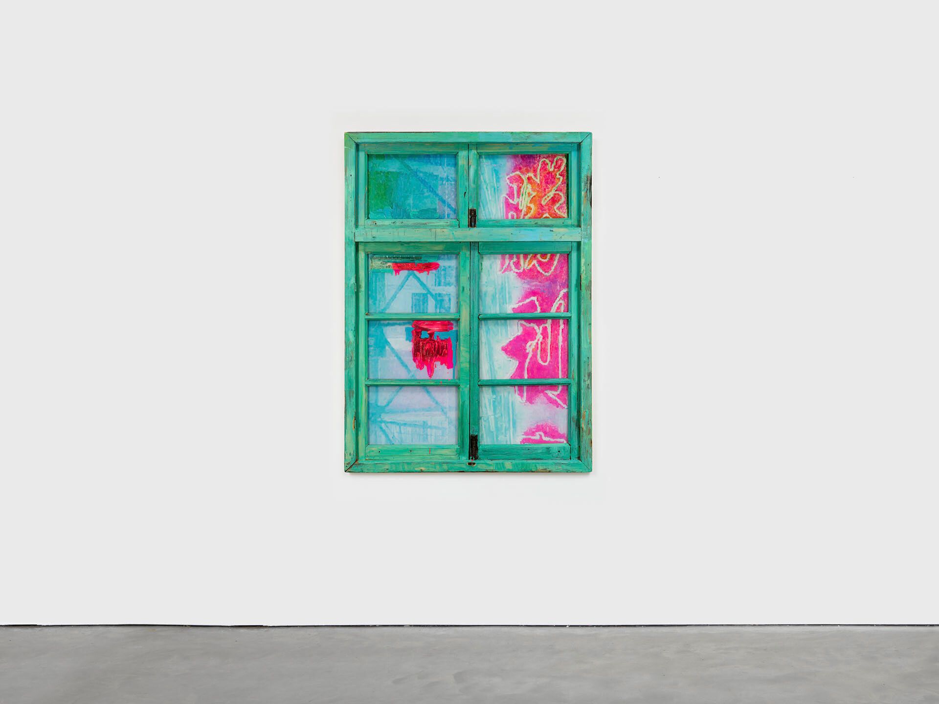 A painting by Li Qing, titled Neighbour's Window: Victory, dated 2017.