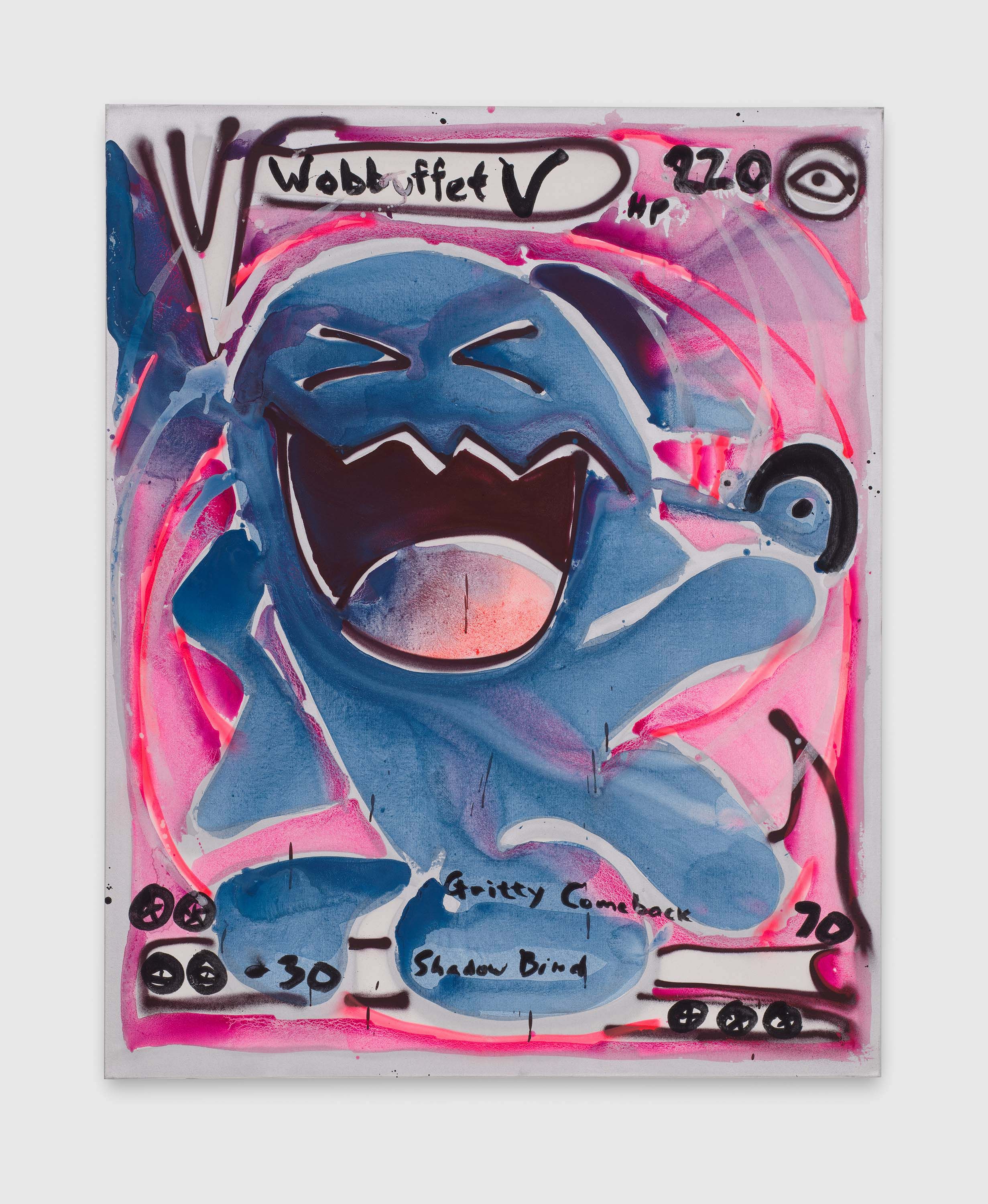 A painting by Katherine Bernhardt, titled Wobbuffet, dated 2021.