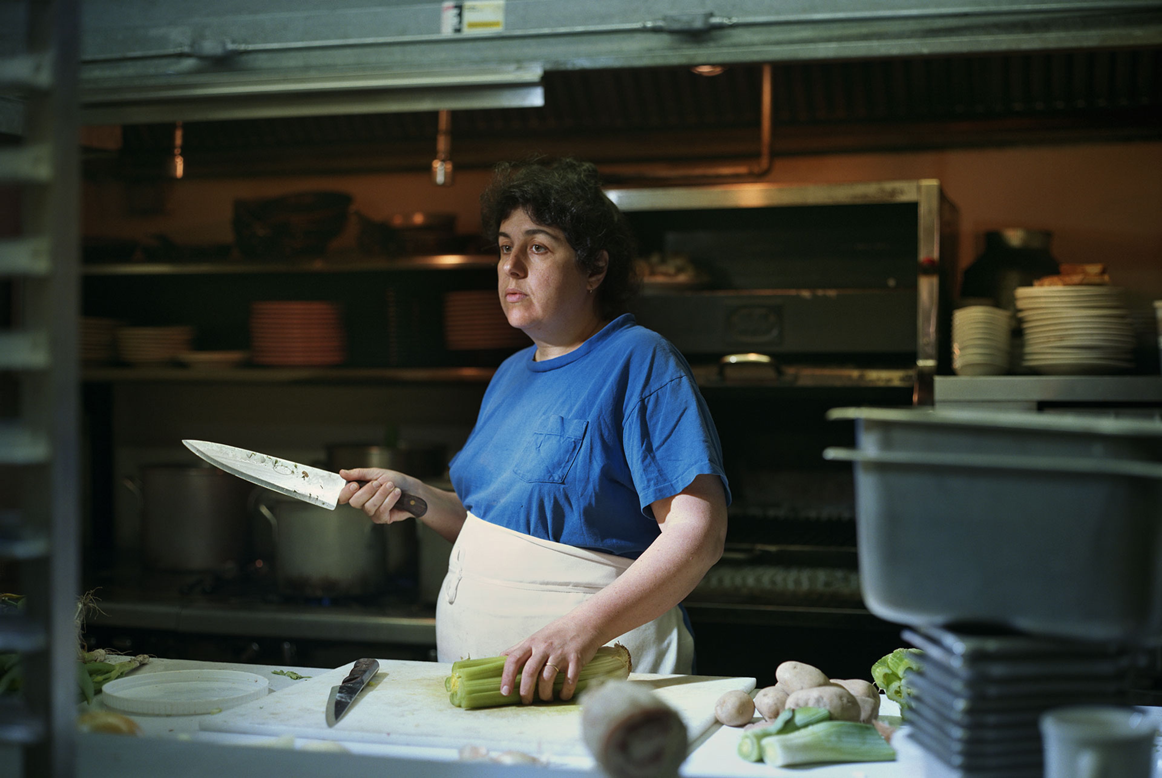 A photograph by Philip-Lorca diCorcia titled Hartford (Auden with Knife, 1988), dated 1989.