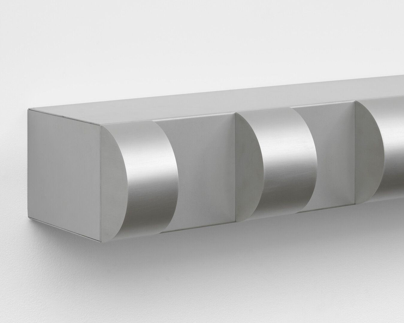 An untitled aluminum work by Donald Judd, dated 1985.