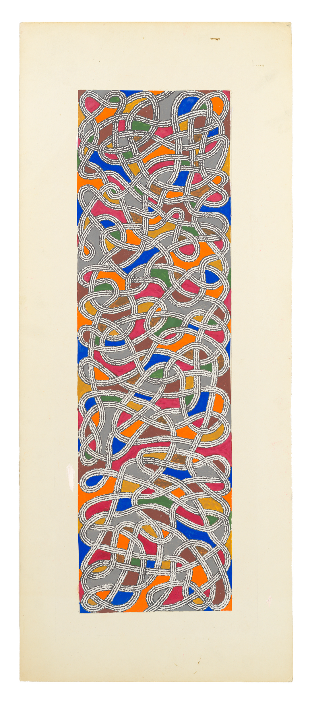 A gouache work on paper by Anni Albers, titled Drawing for a Rug II, dated 1959.