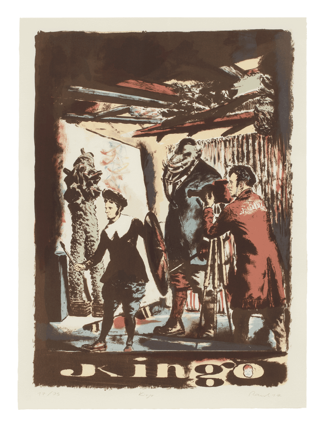 A print by Neo Rauch titled Kingo, dated 2017