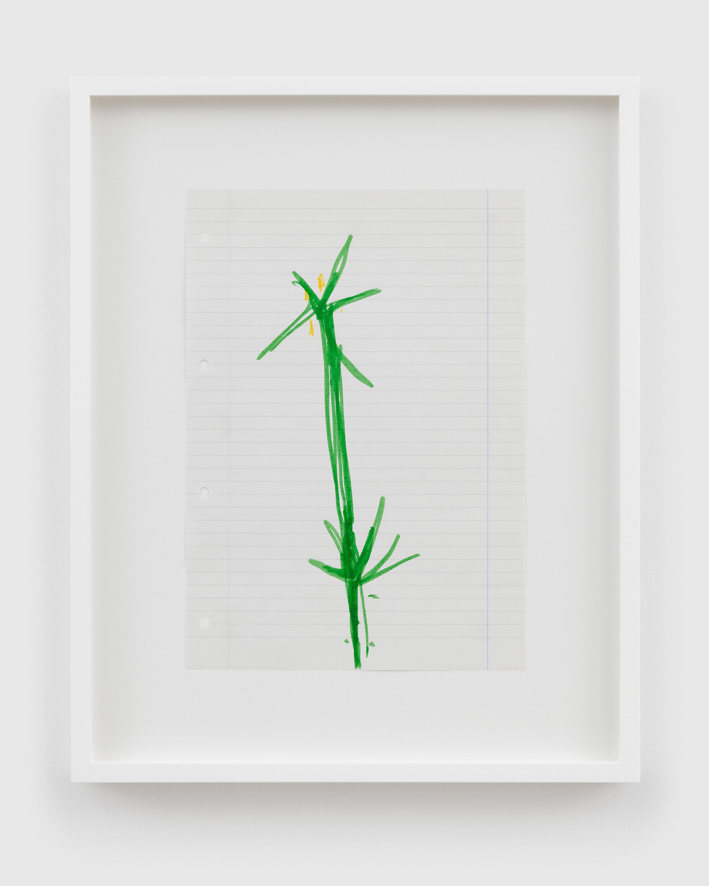 A work on paper by Rose Wylie, titled Yellow Crown Imperial in Garden, circa 2003.