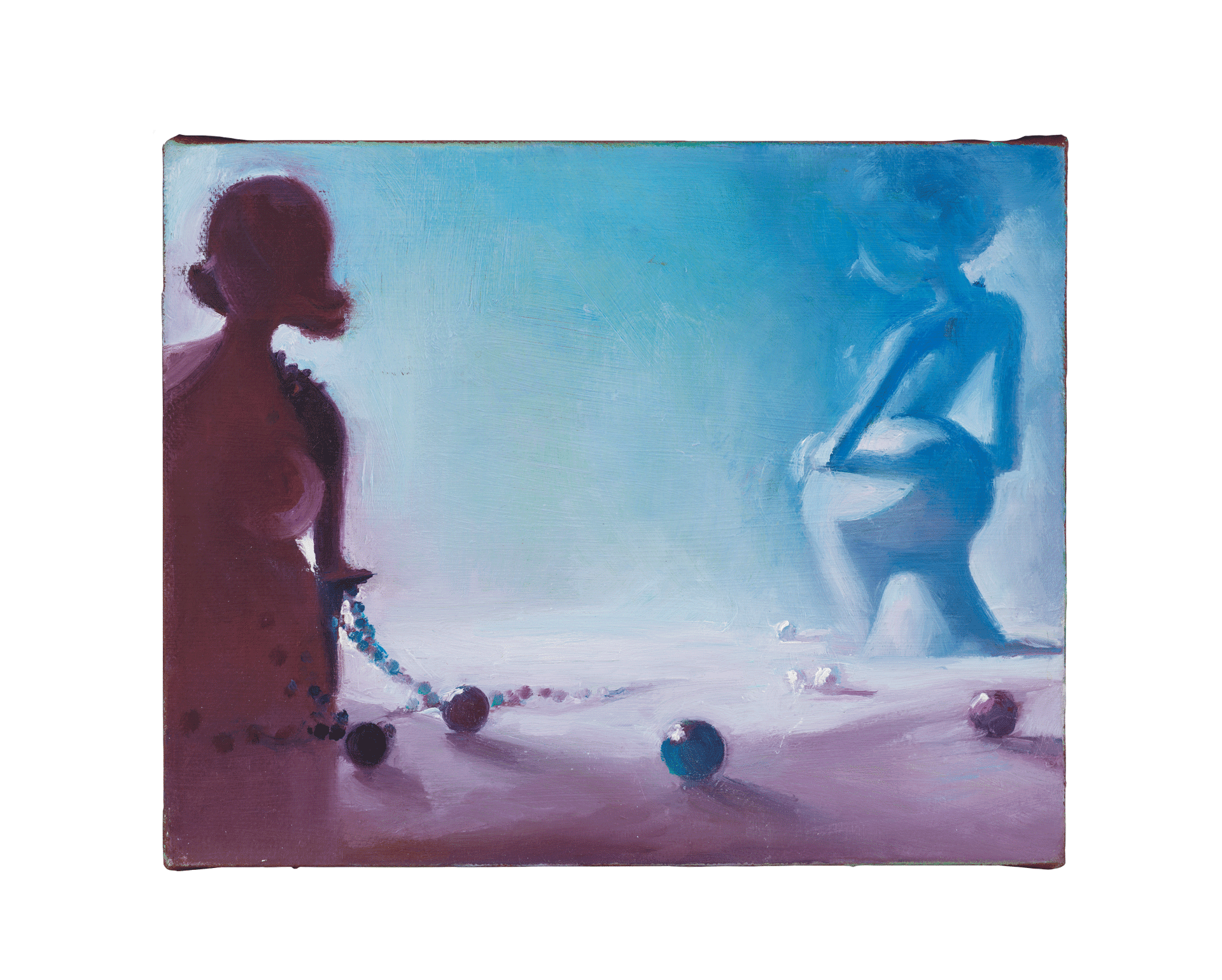 A painting by Lisa Yuskavage, titled Landscape I, dated 1996.