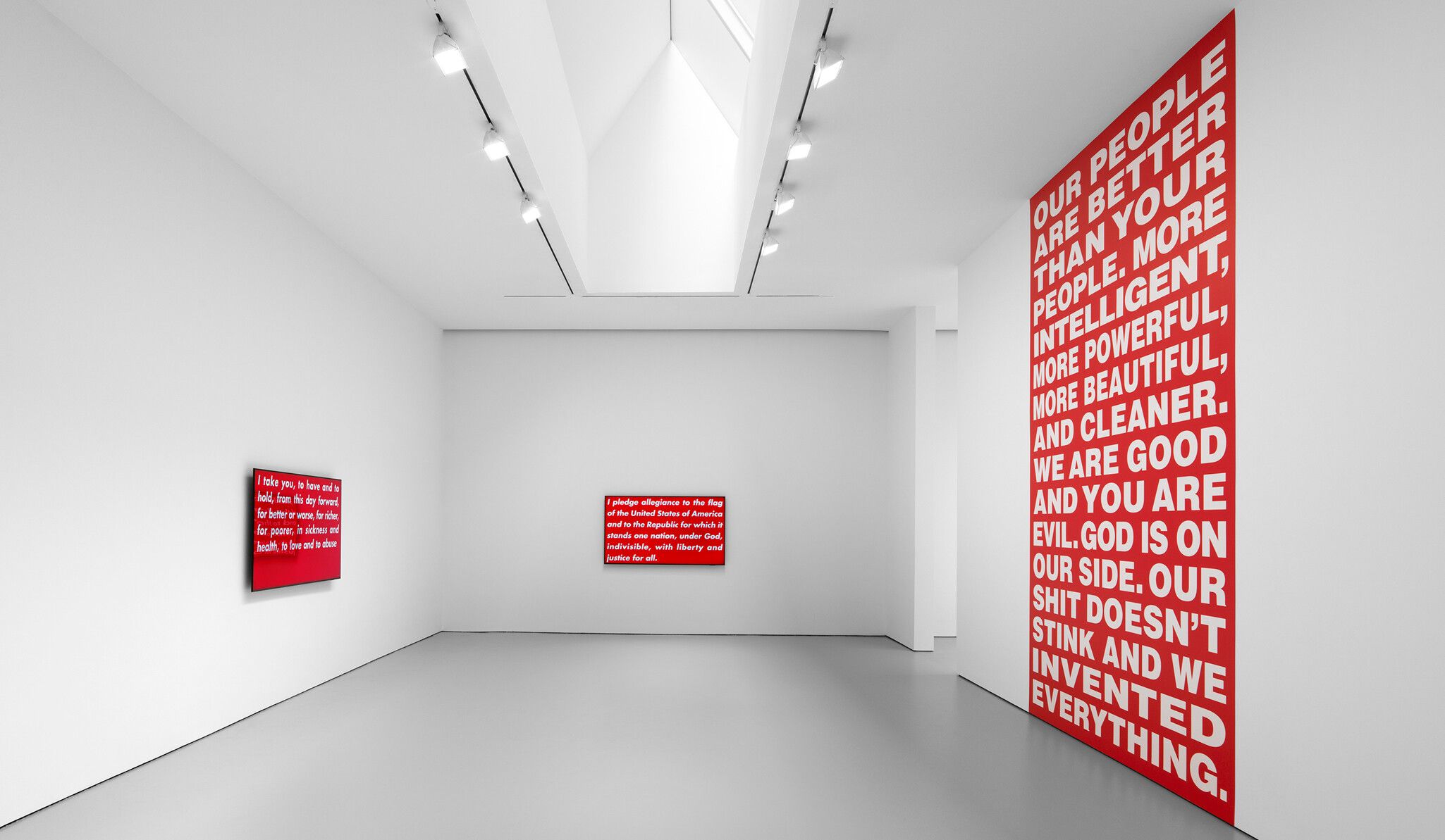 An image of an Installation view, titled Barbara Kruger, David Zwirner, New York, dated 2022