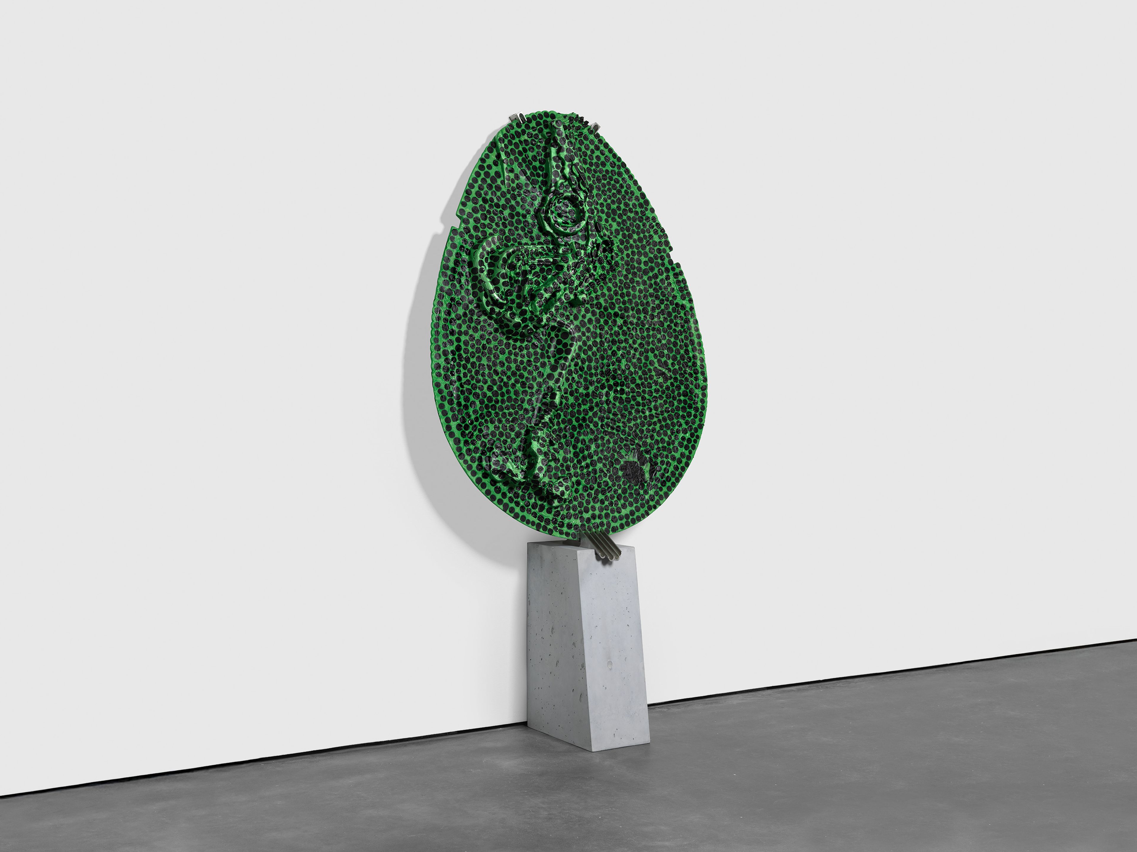 A sculpture by Andra Ursuta, titled Private Dancer (Pesto), dated 2025.