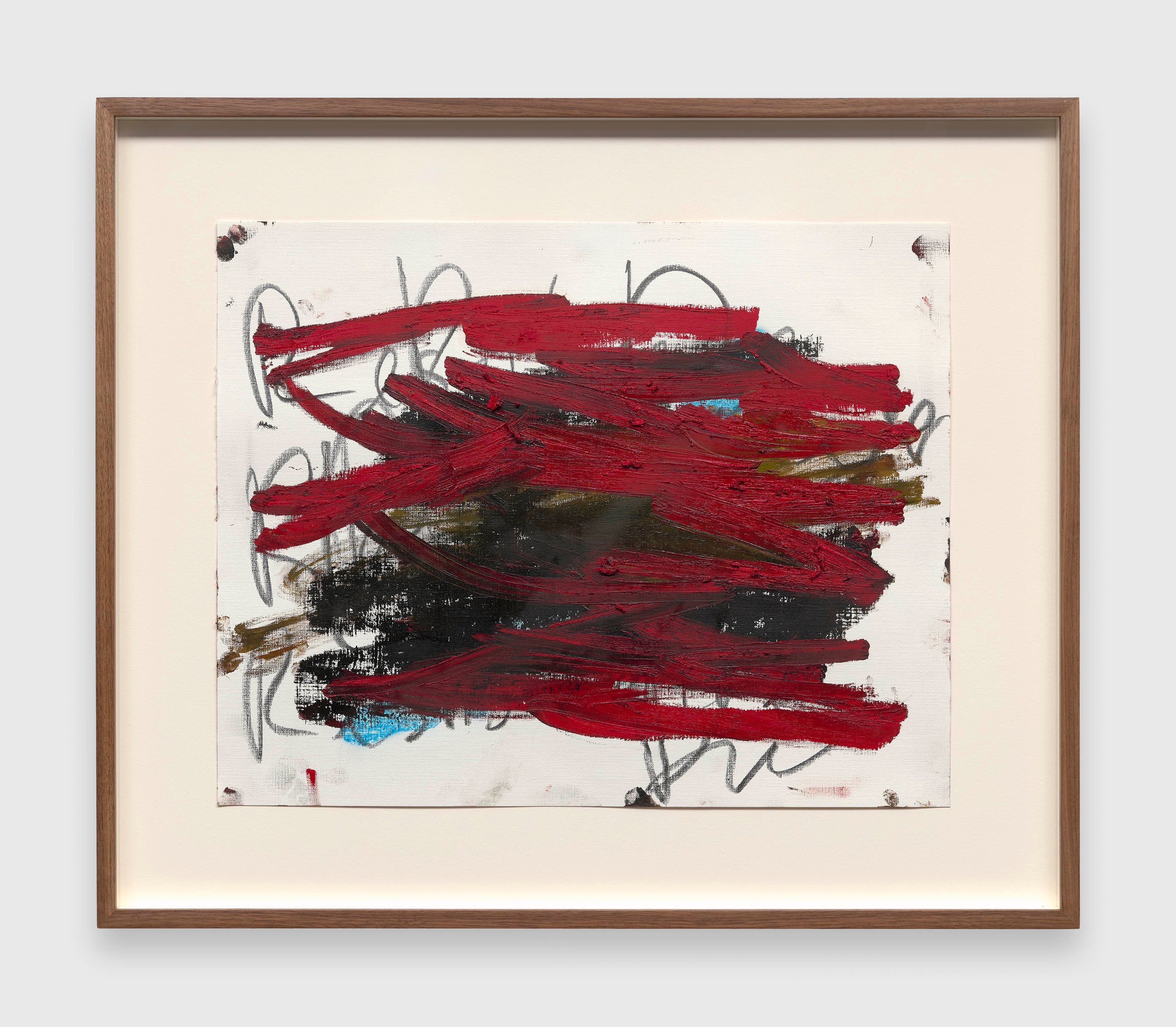 A work on paper by Oscar Murillo, titled study for social cataracts, dated 2022.