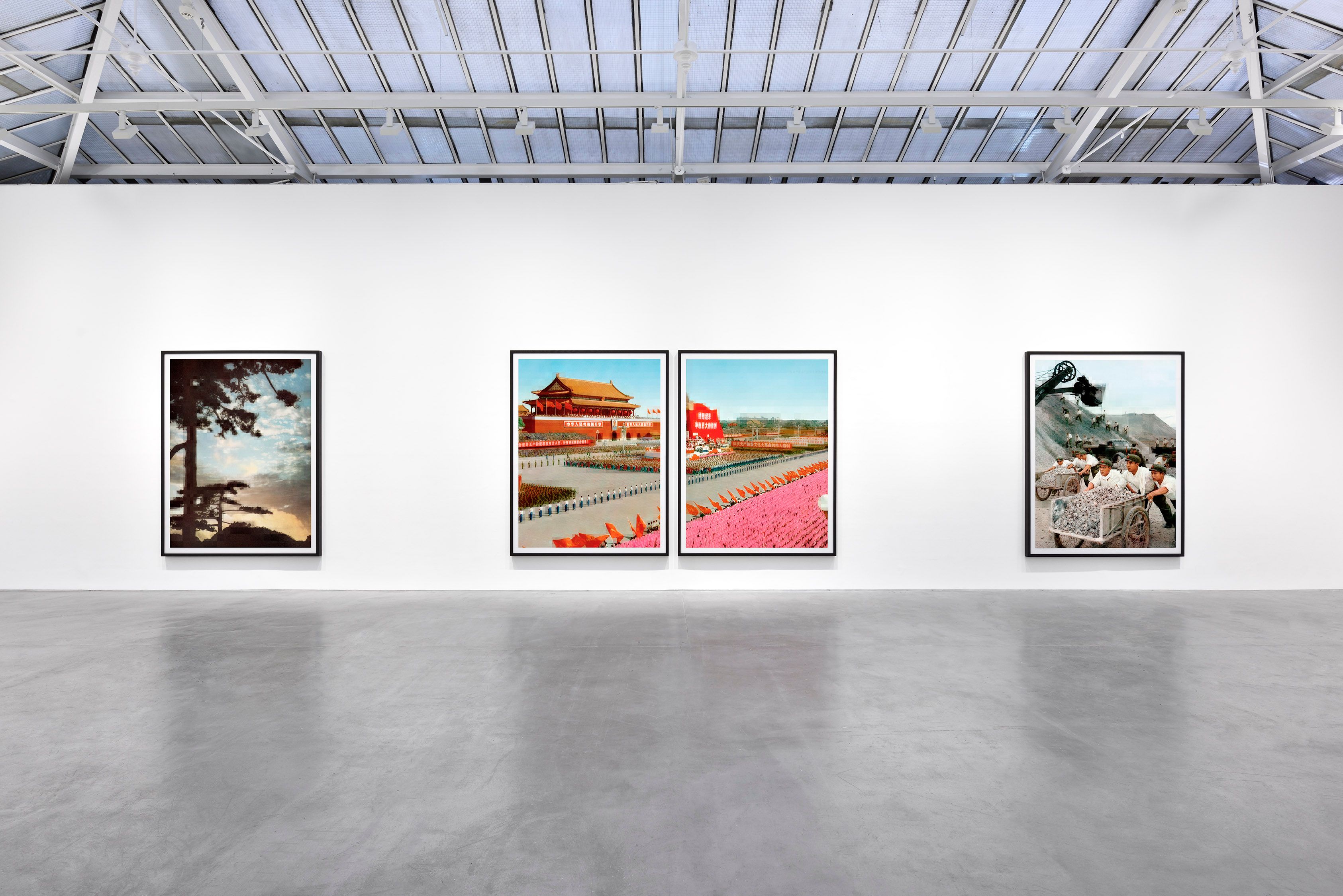 An installation view featuring works by Thomas Ruff, dated 2021