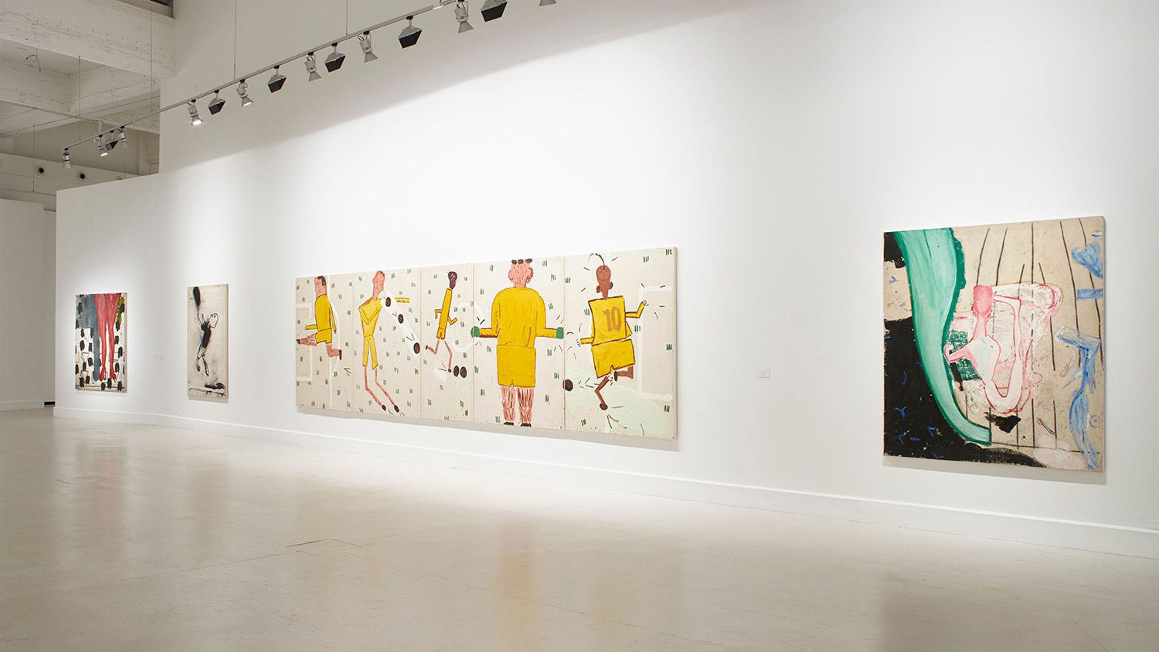 Installation view of the exhibition, Rose Wylie: Hullo Hullo..., at CAC Málaga in Málaga, dated 2018.