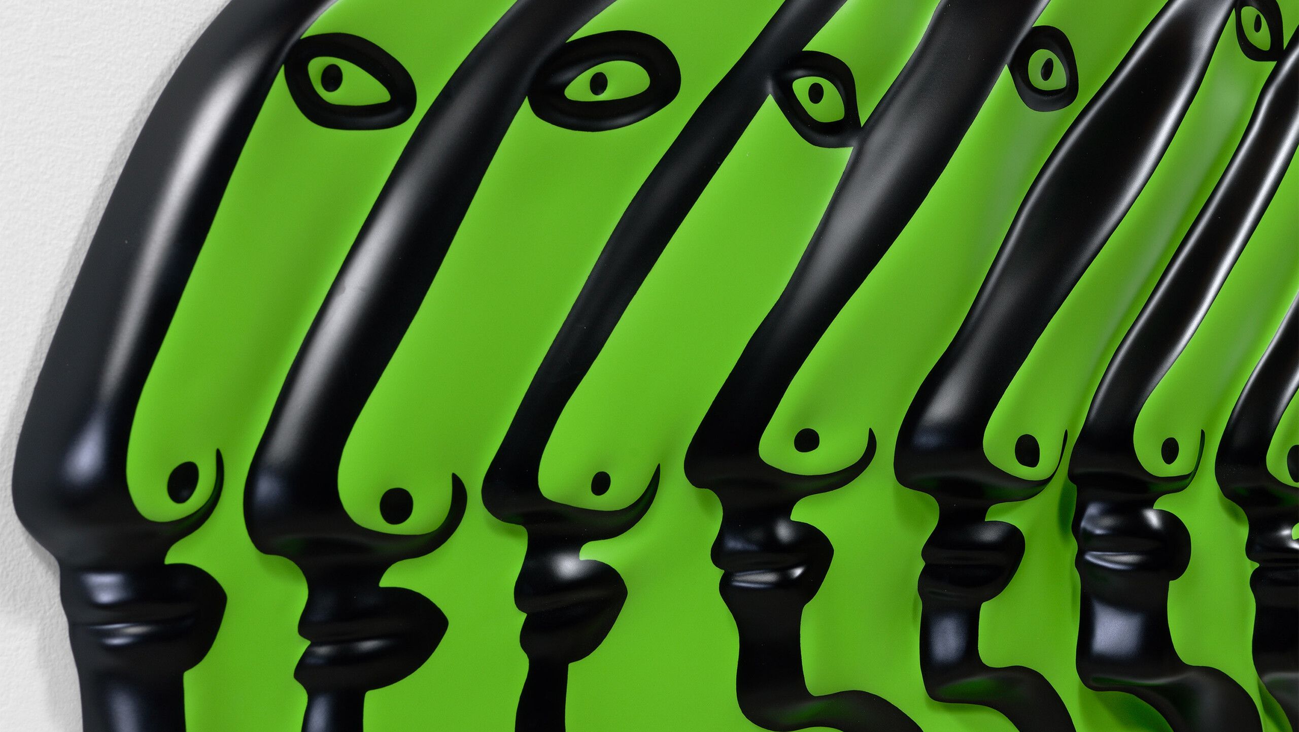 A close-up from a sculpture by Yayoi Kusama titled SOULS OF WOMEN THAT CONTINUE FOREVER (8-B/LG), dated 2020