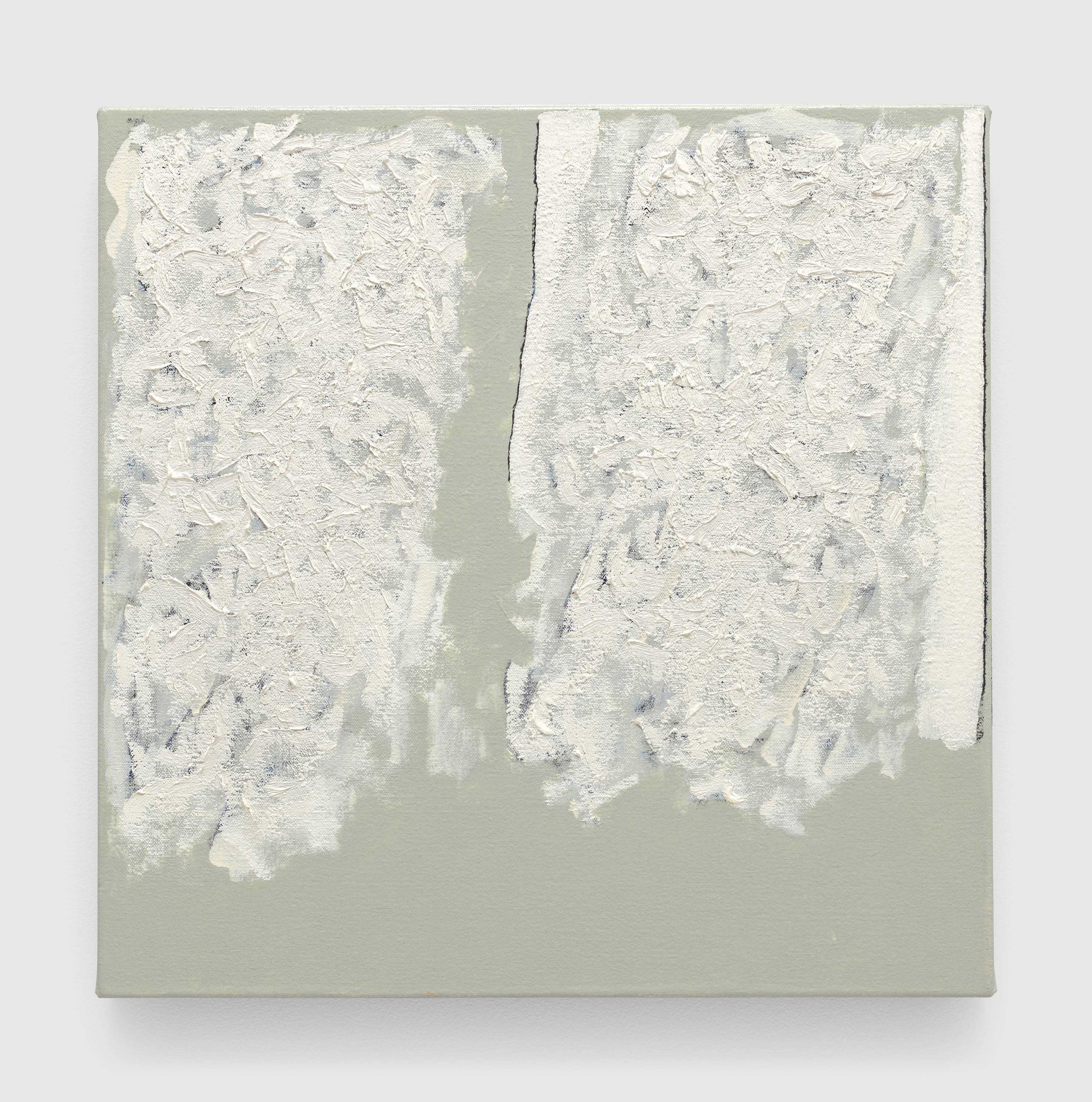 A painting by Robert Ryman, titled Root, dated 1997.