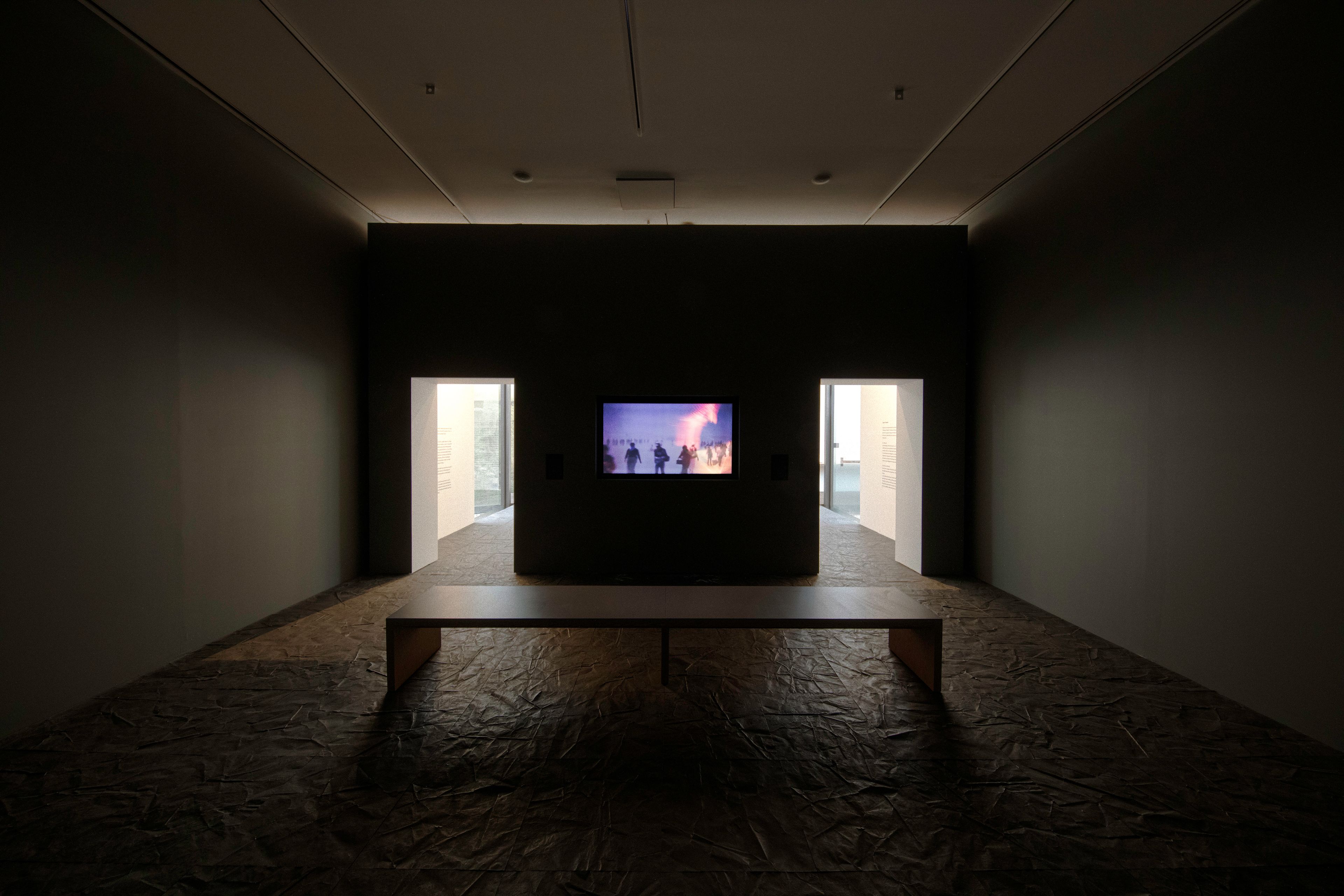 Installation view of the exhibition, Salam Tristesse: Irak, 2016–2020, at Fragmentos, Espacio de Arte y Memoria, Museo Nacional de Colombia in Bogotá, dated 2021.