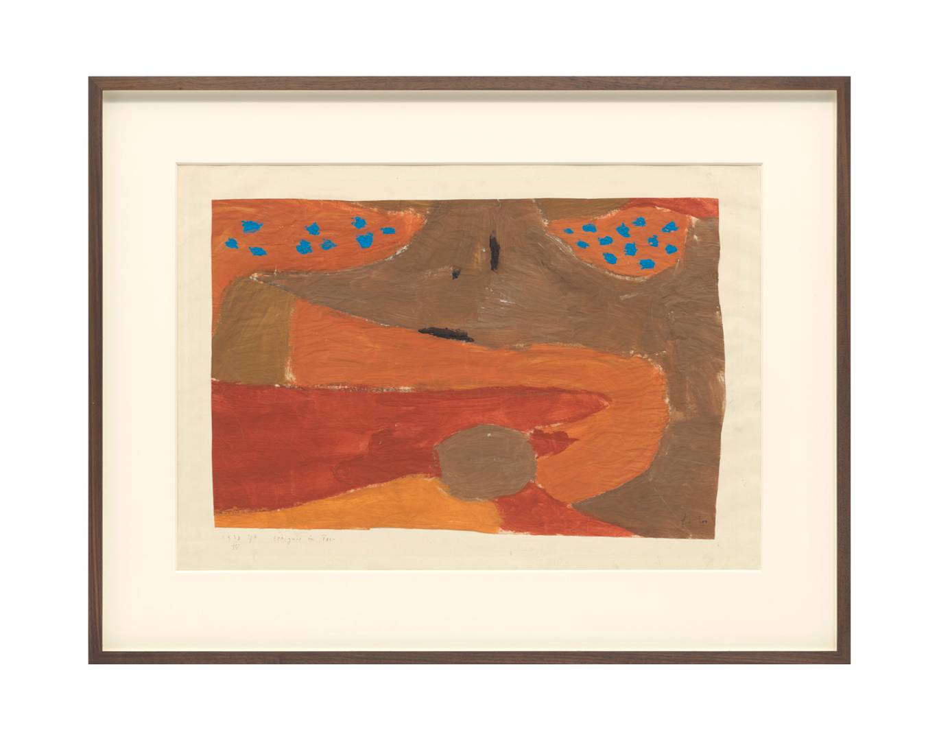 A drawing by Paul Klee, titled Ereignis im Park (Event in the park), dated 1938.