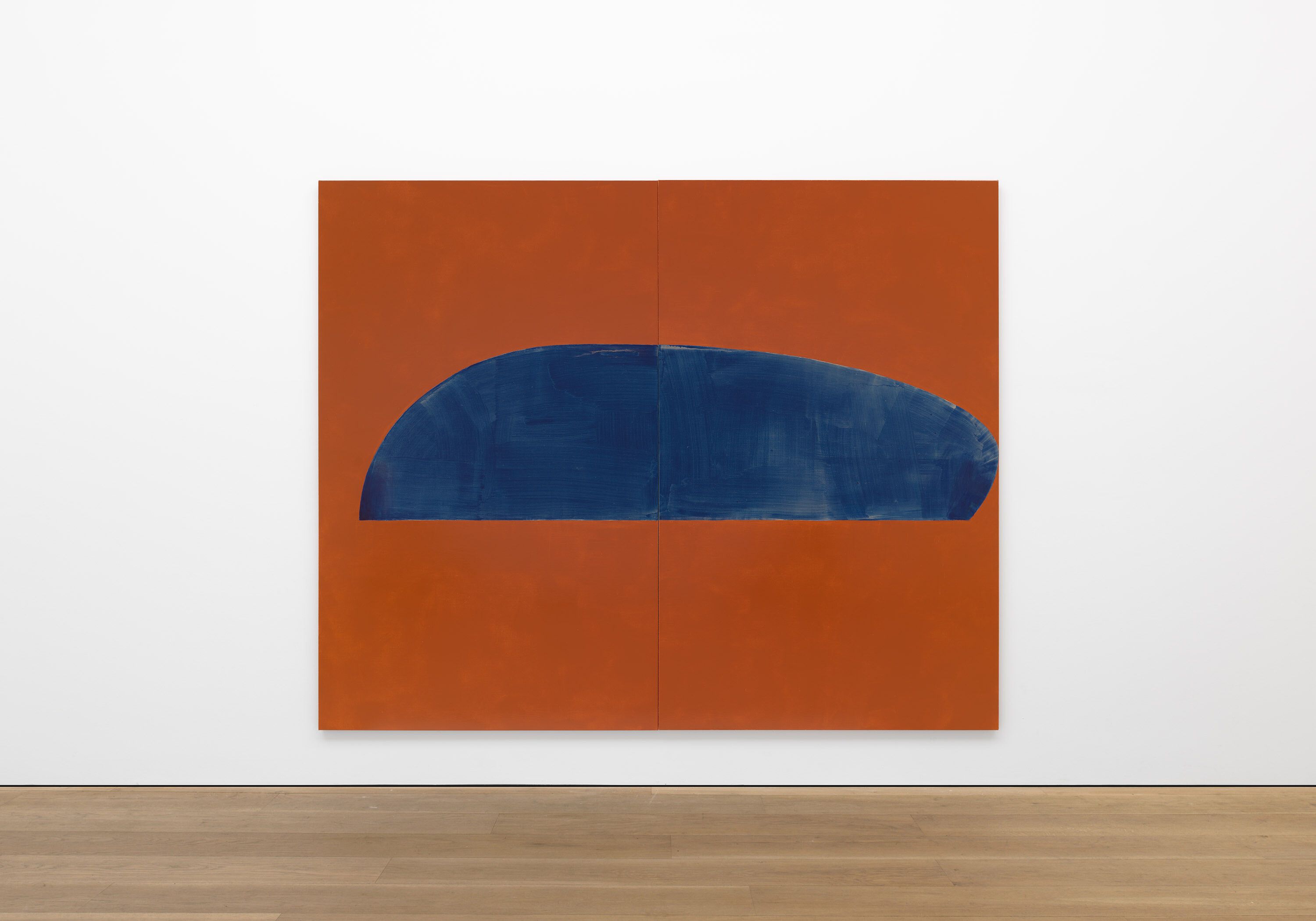 A painting by Suzan Frecon, titled mars indigo, dated 2019.
