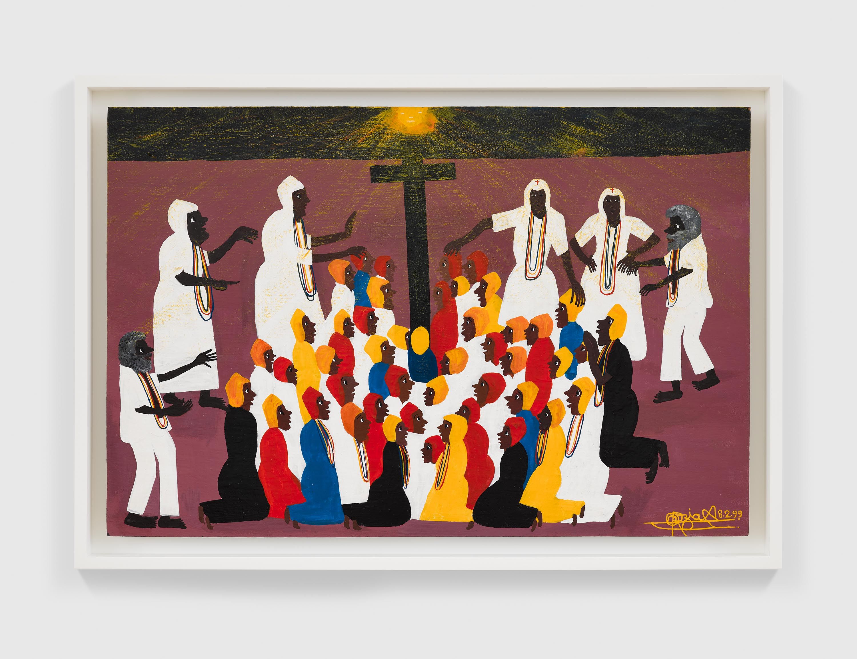 A painting by Odoteres Ricardo de Ozias, titled Chamando o Preto Velho, dated 1999