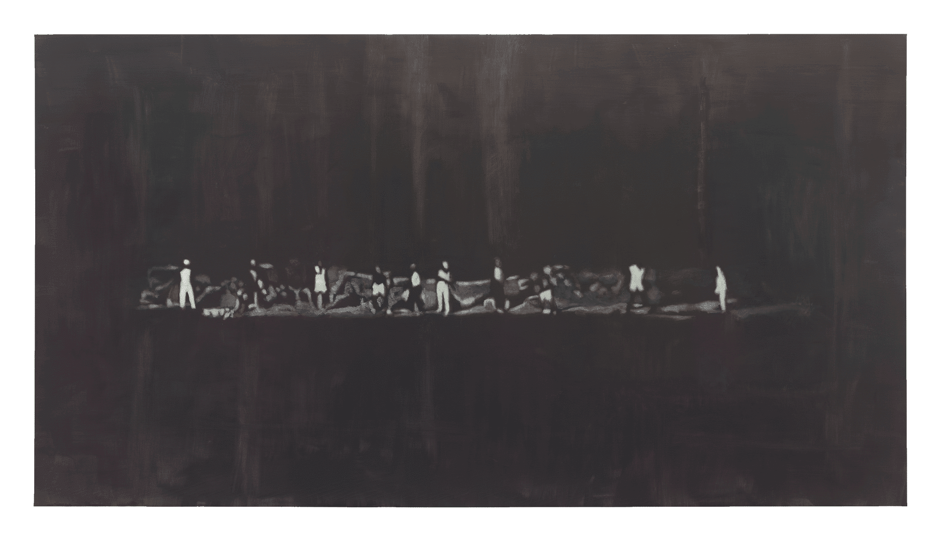 A painting by Luc Tuymans, titled The Shore, dated 2014.