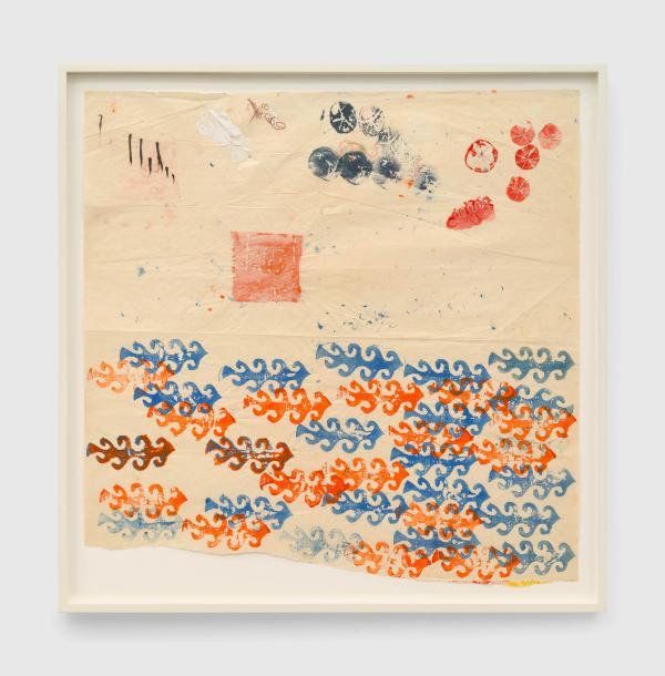 Ruth Asawa — Untitled (SF.044b, Meander, potato blue, orange)