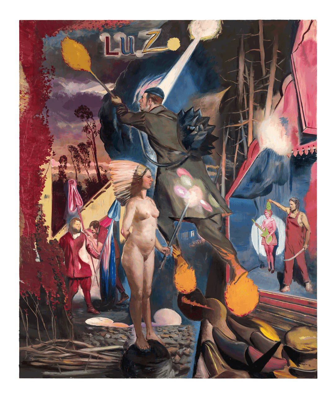 A painting by Neo Rauch, titled Luz, dated 2018.