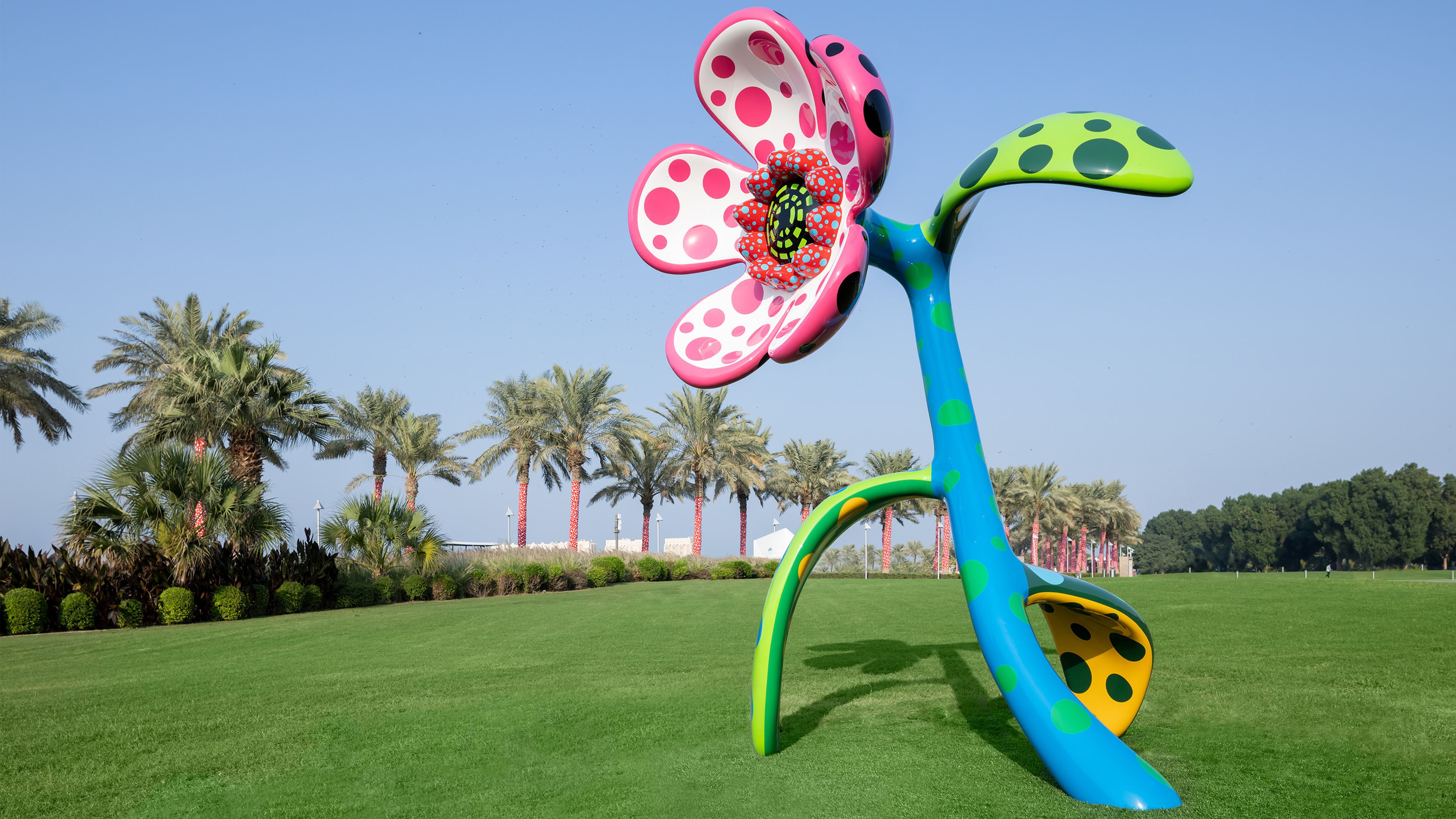 Installation view from Yayoi Kusama’s exhibition My Soul Blooms Forever, Museum of Islamic Art. Doha. Qatar, November 19, 2022 - March 1, 2023.