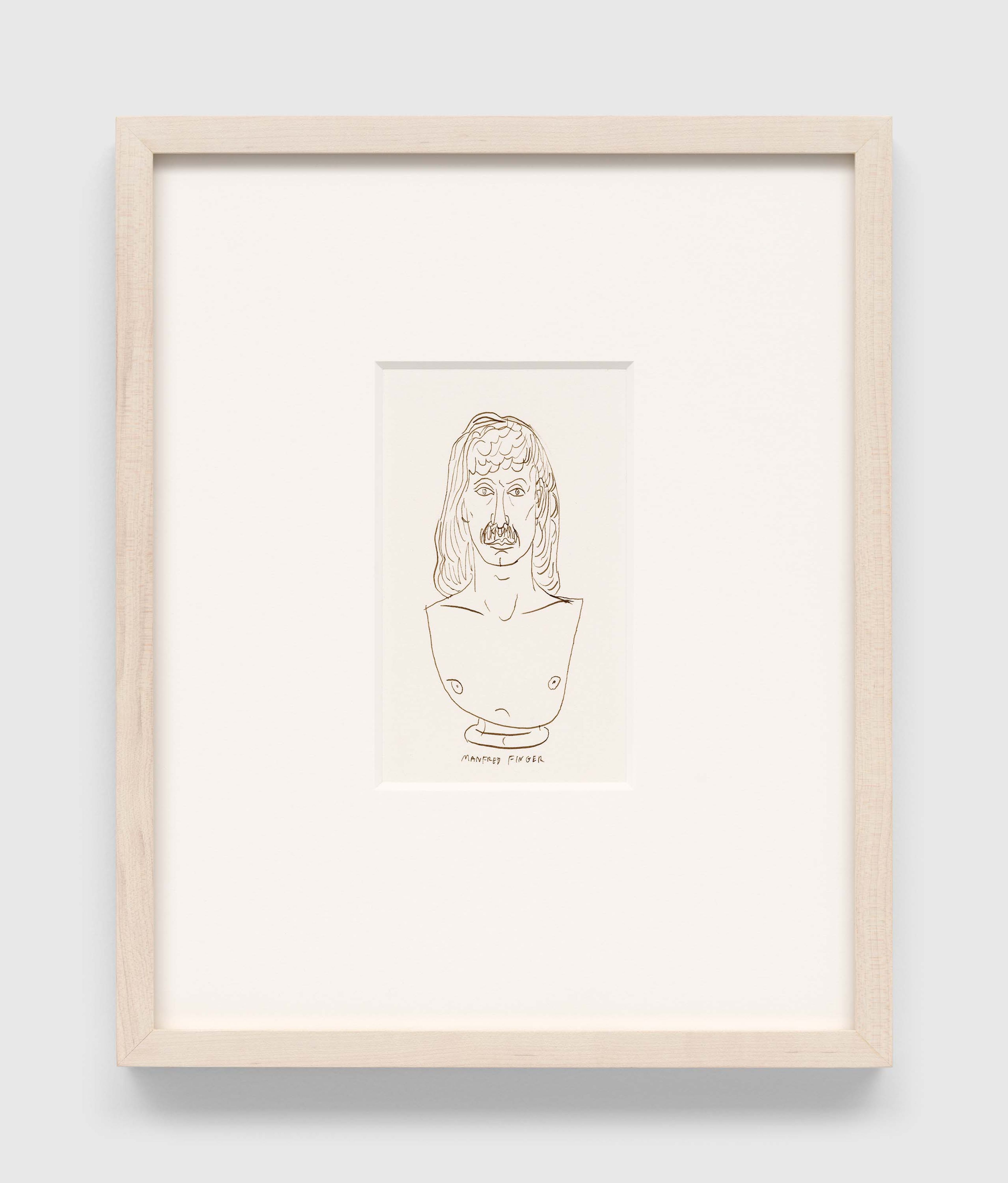 A work on paper by Steven Shearer, titled Manfred Finger, dated 2021.