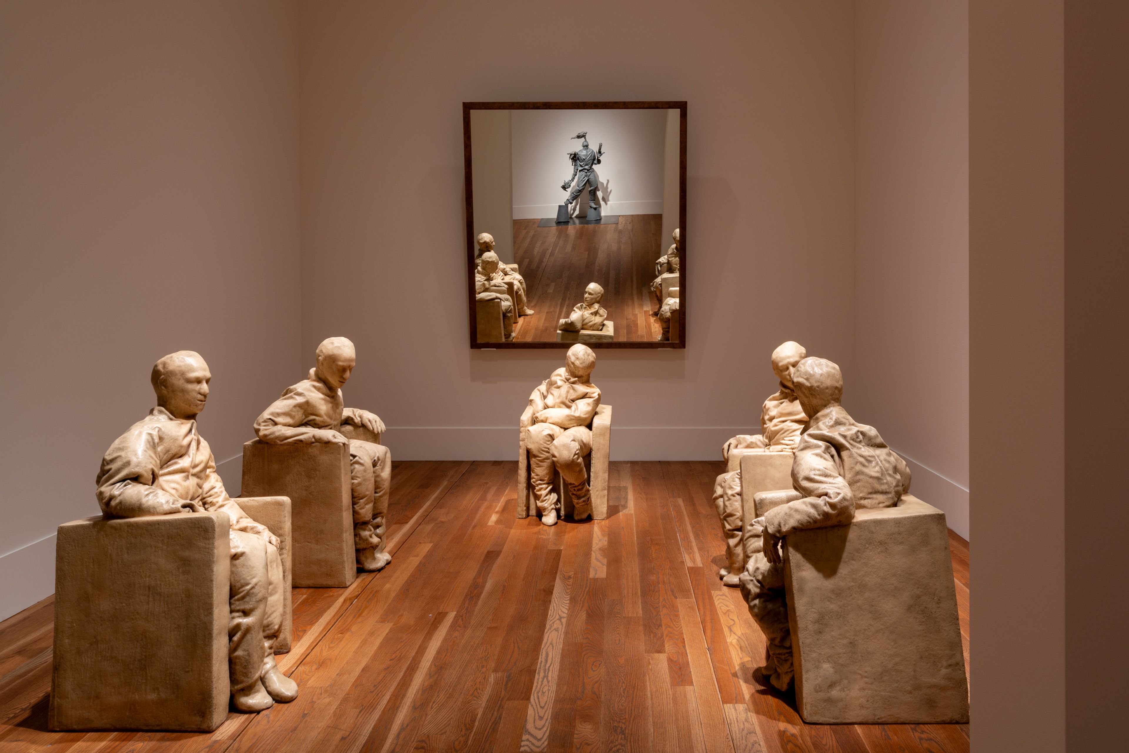 : Installation view of the exhibition Juan Muñoz: Stories of Art at the Museo Nacional del Prado, in Madrid, Spain, dated 2025.